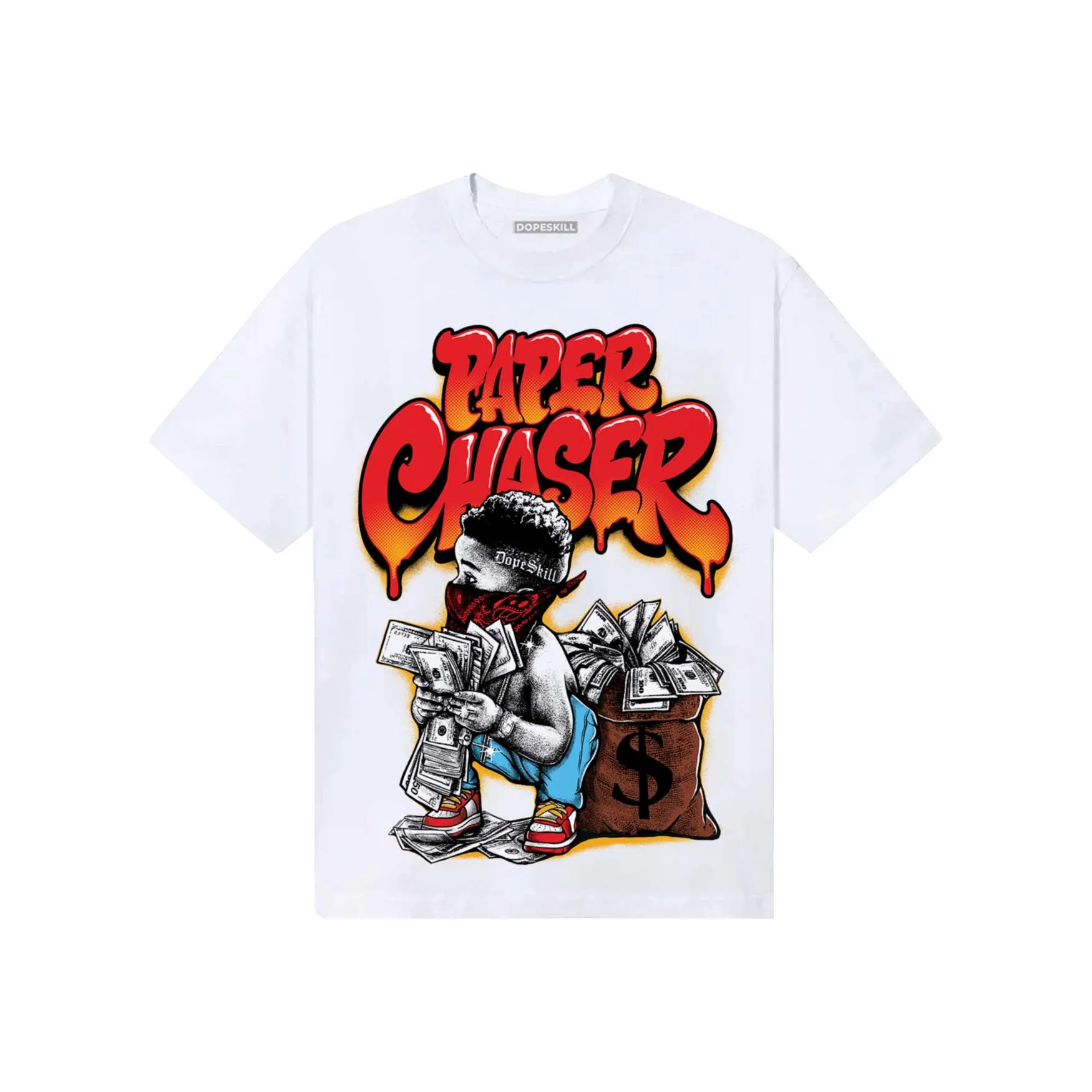 Red 'Paper Chaser Boy' DopeSkill Graphic T-Shirt sold by DopeSkill product image thumbnail 2