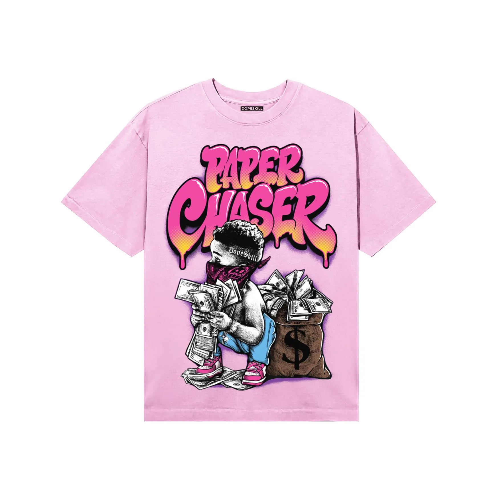 Pink Collection DopeSkill T-Shirt Paper Chaser Boy Graphic sold by DopeSkill product image thumbnail 3