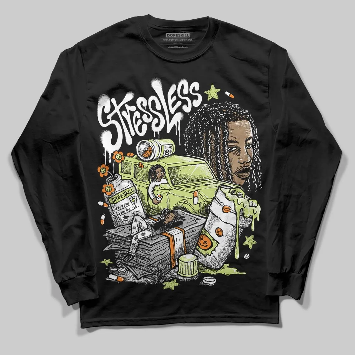 Sneaker School 11s DopeSkill Long Sleeve T-Shirt Stressless Graphic sold by DopeSkill