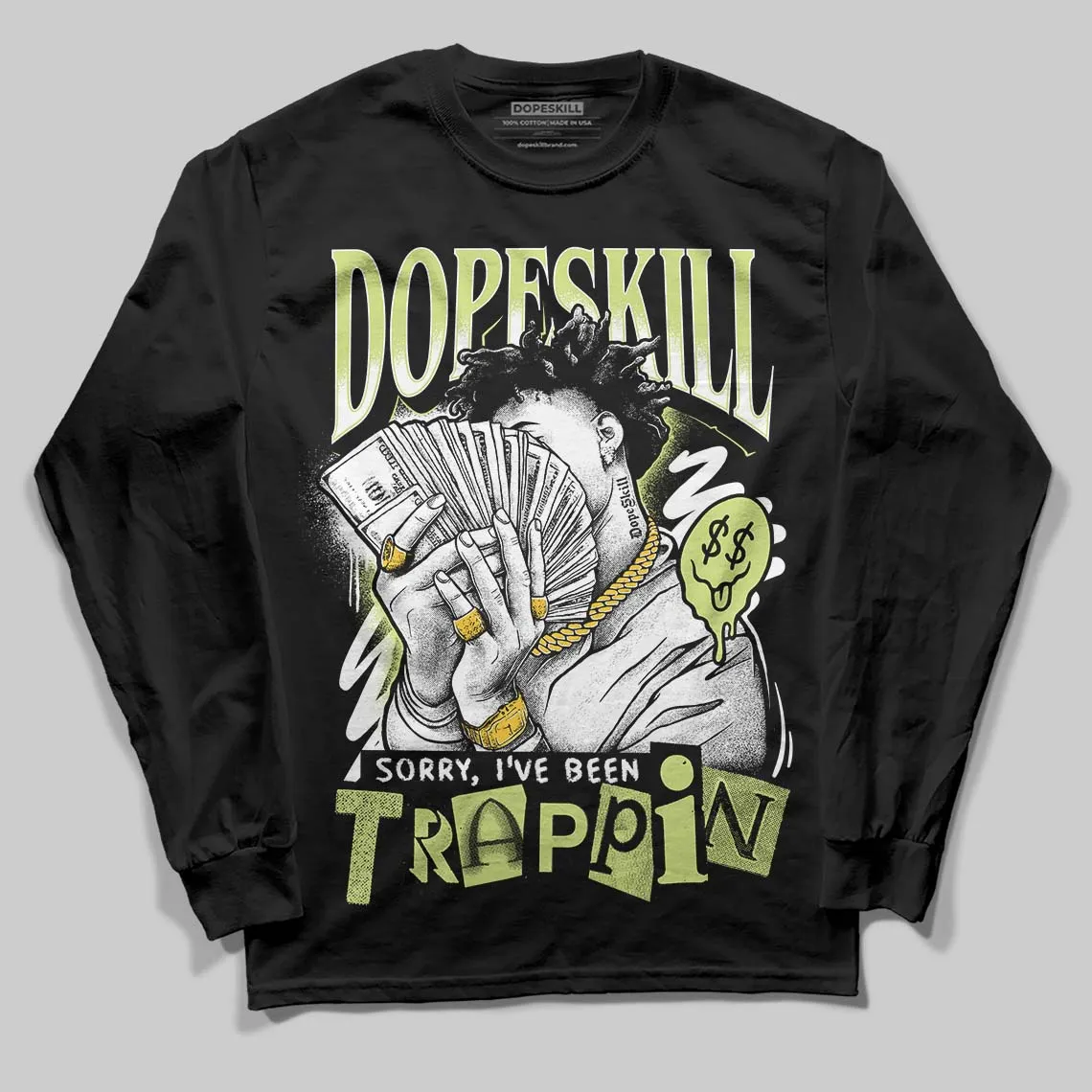 Sneaker School 11s DopeSkill Long Sleeve T-Shirt Sorry I've Been Trappin Graphic sold by DopeSkill