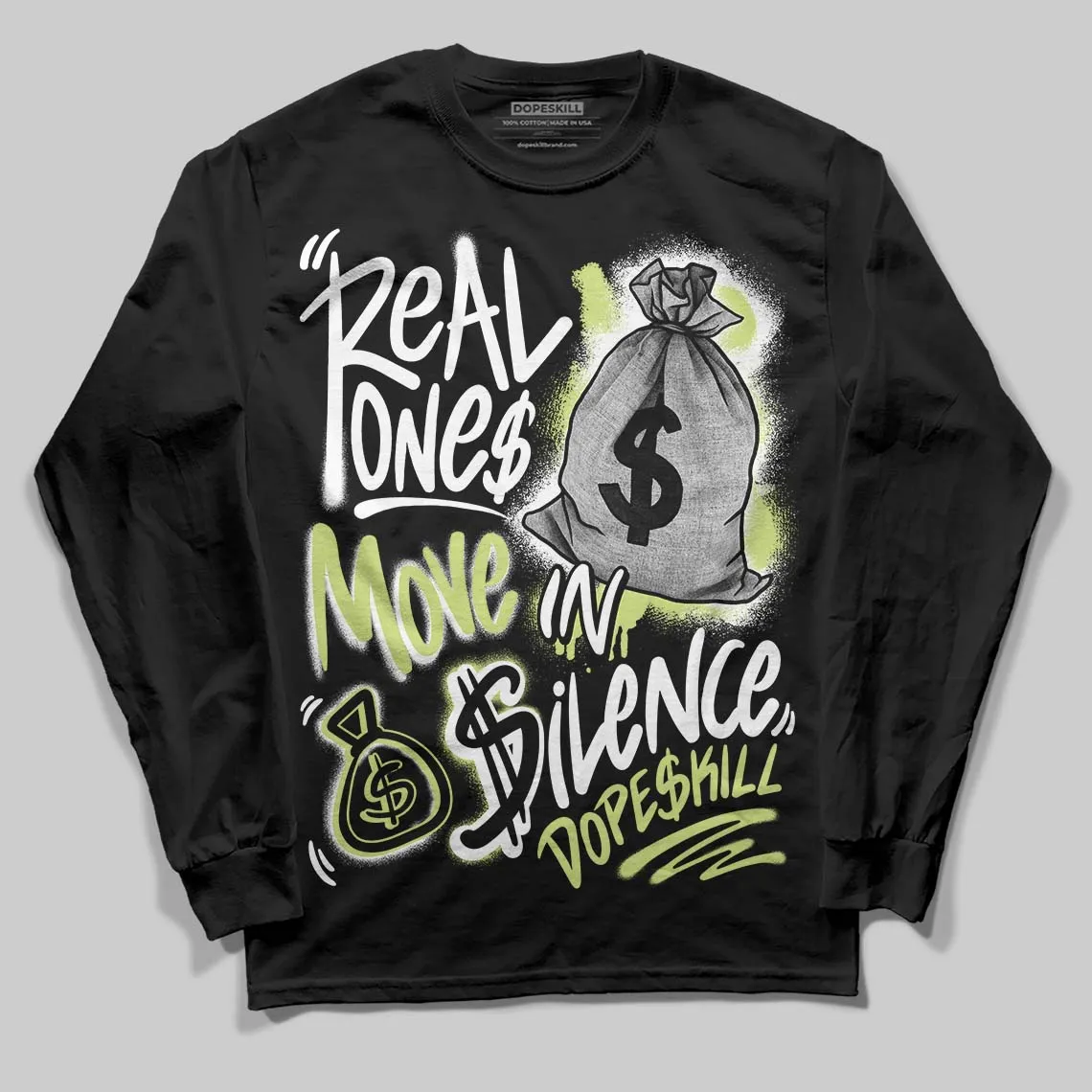Sneaker School 11s DopeSkill Long Sleeve T-Shirt Real Ones Move In Silence Graphic sold by DopeSkill