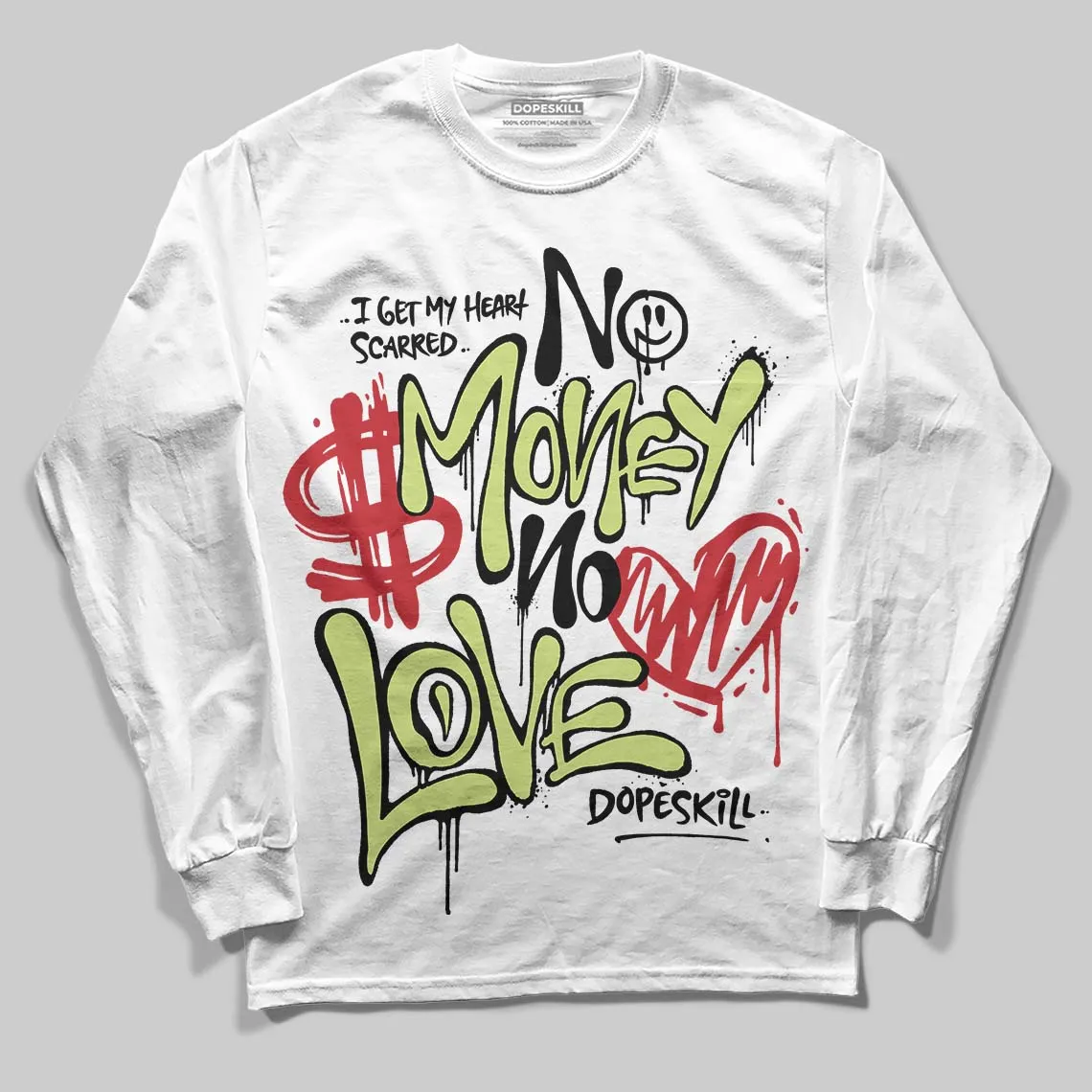 Sneaker School 11s DopeSkill Long Sleeve T-Shirt No Money No Love Typo Graphic sold by DopeSkill product image thumbnail 2