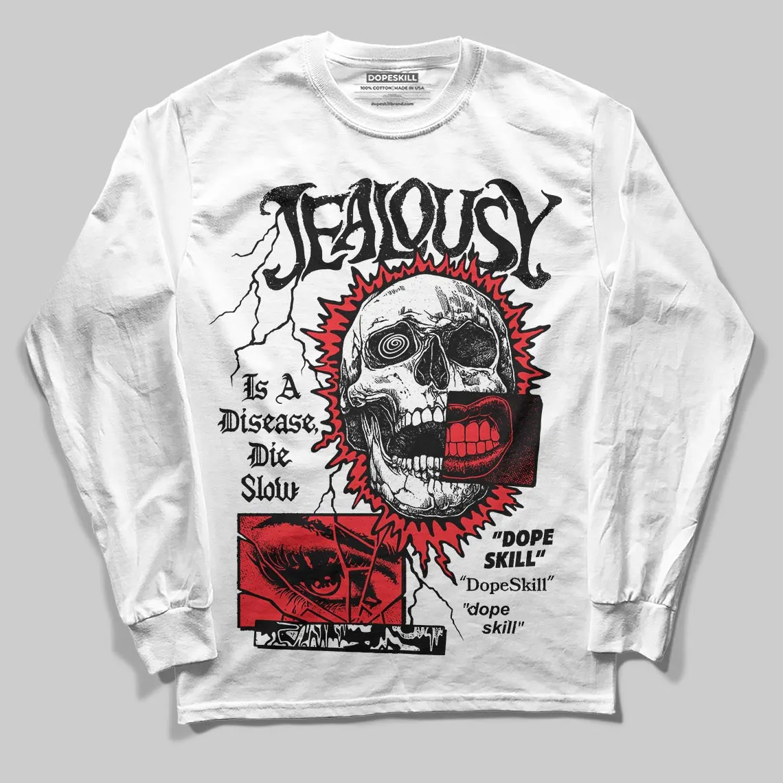 Red 'Jealousy' DopeSkill Graphic Long Sleeve T-Shirt sold by DopeSkill product image thumbnail 2