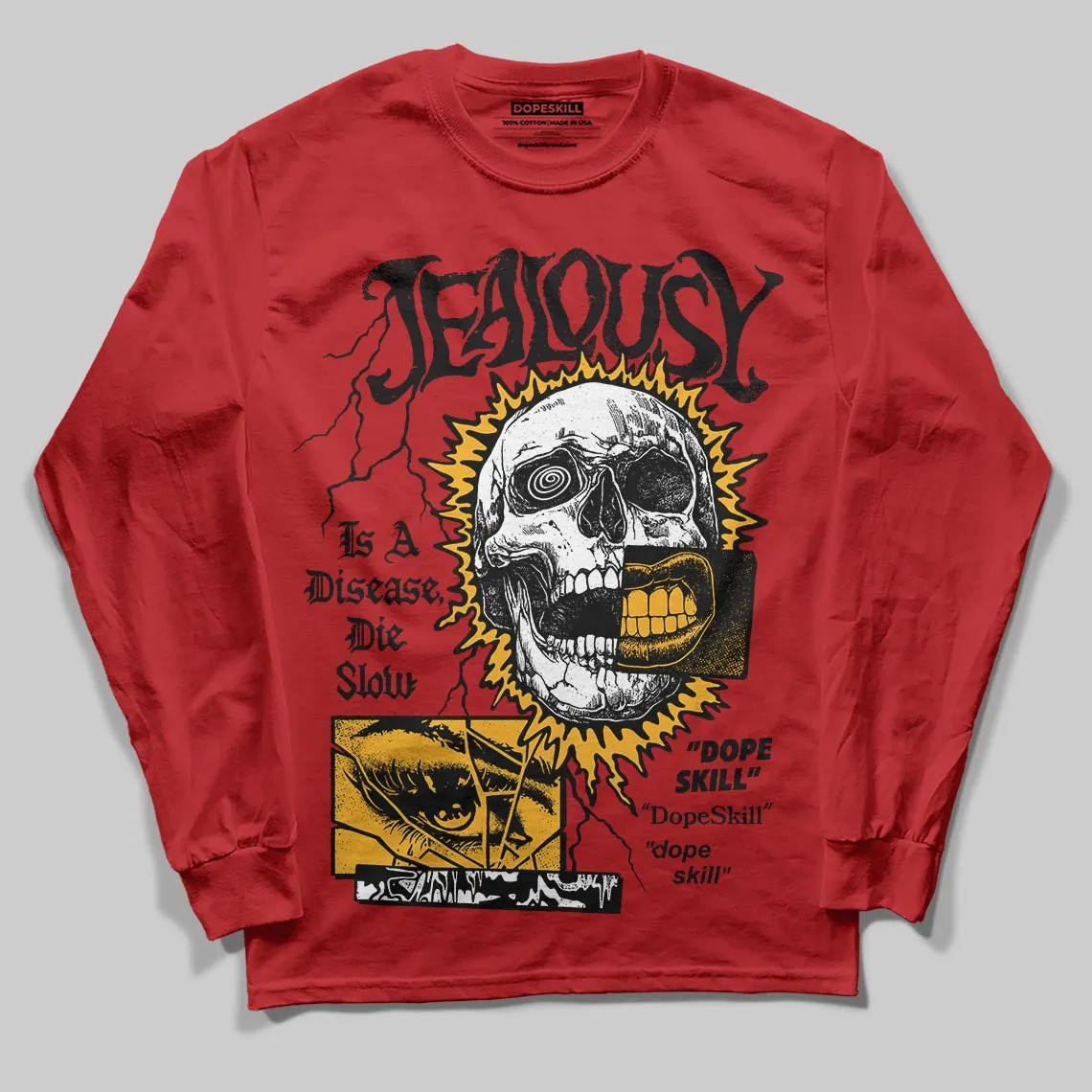 Red 'Jealousy' DopeSkill Graphic Long Sleeve T-Shirt sold by DopeSkill product image thumbnail 3