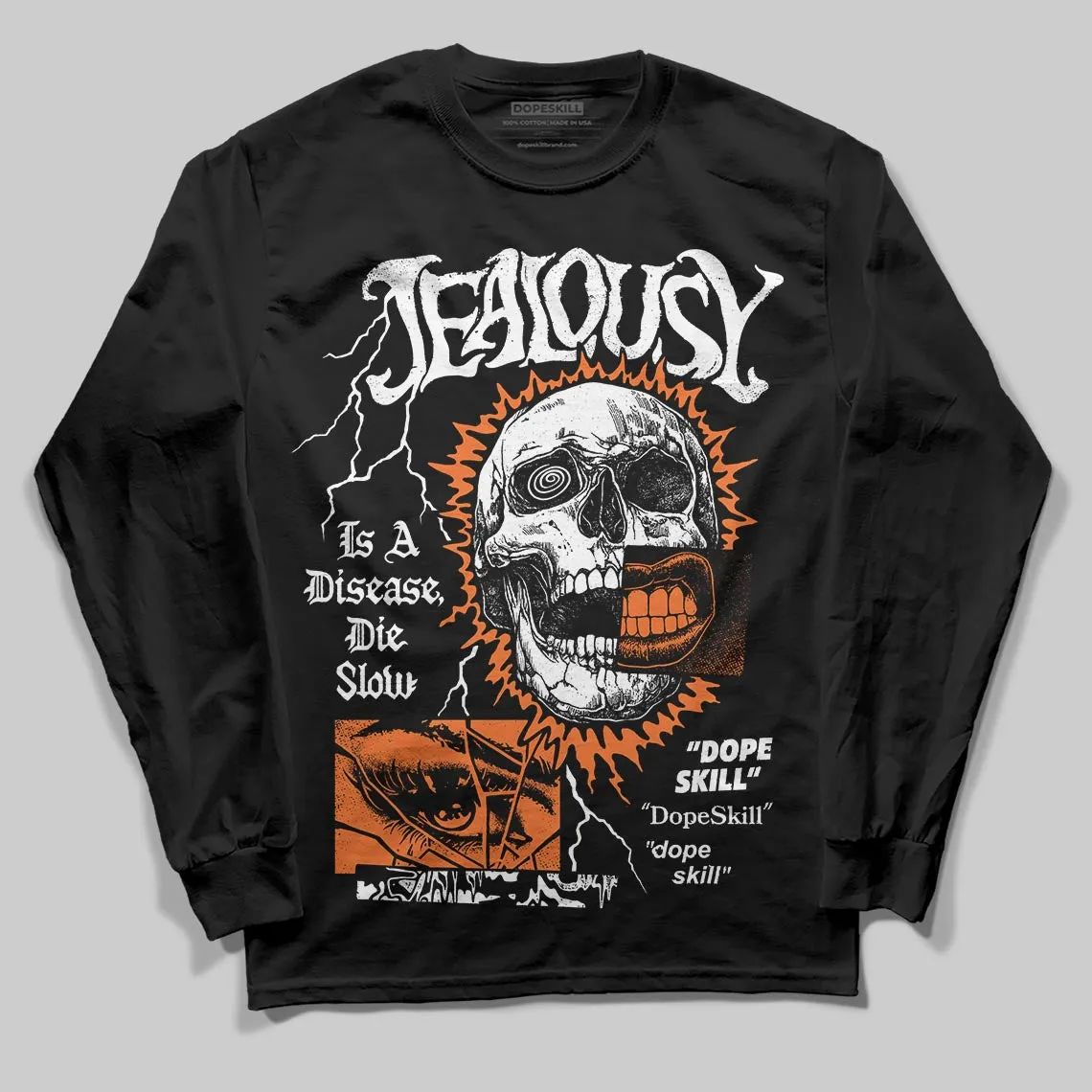 Orange 'Jealousy' DopeSkill Graphic Long Sleeve T-Shirt sold by DopeSkill product image thumbnail 2