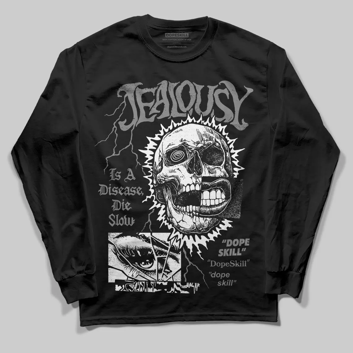 Grey 'Jealousy' DopeSkill Graphic Long Sleeve T-Shirt sold by DopeSkill product image thumbnail 2