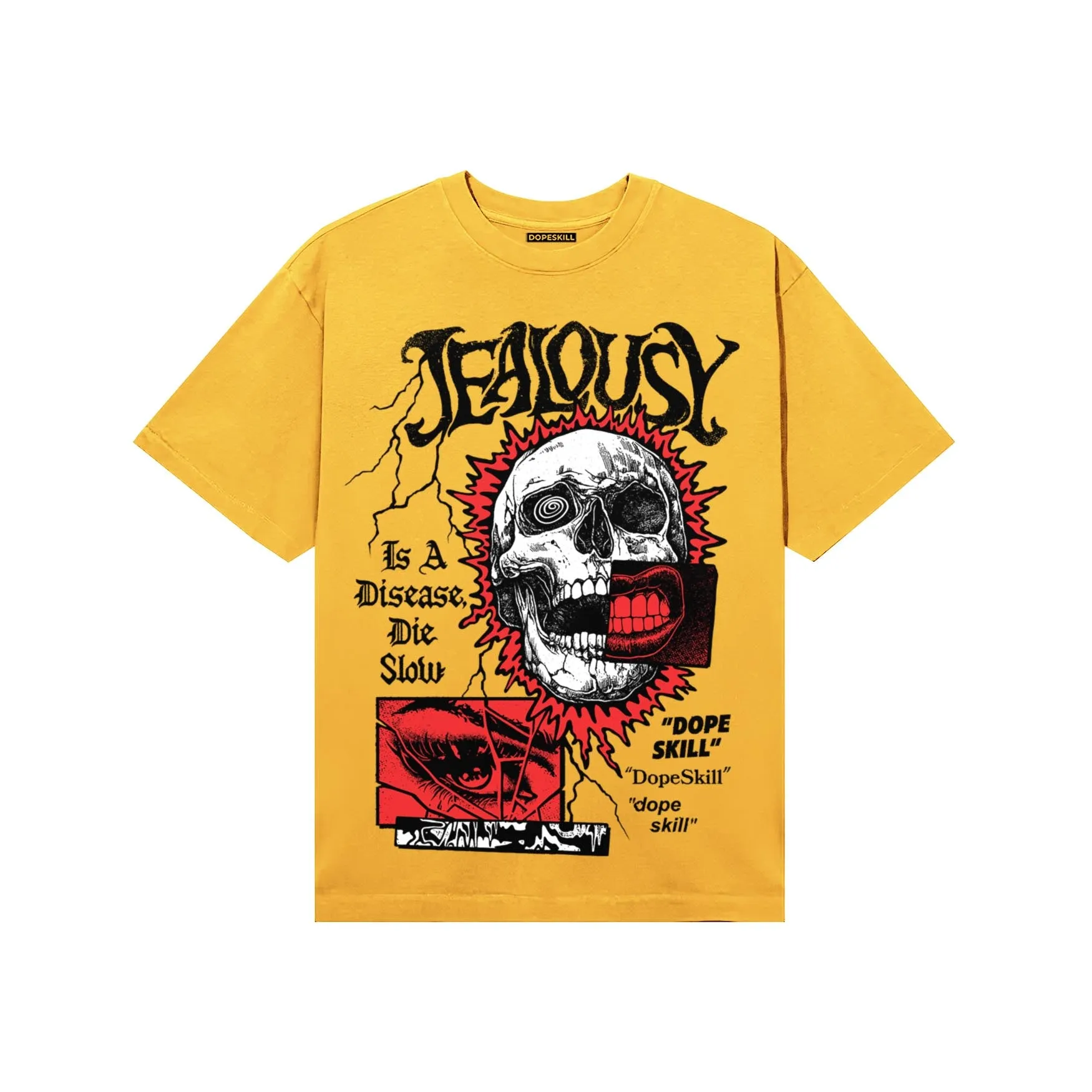 Yellow 'Jealousy' DopeSkill Graphic T-Shirt sold by DopeSkill product image thumbnail 3