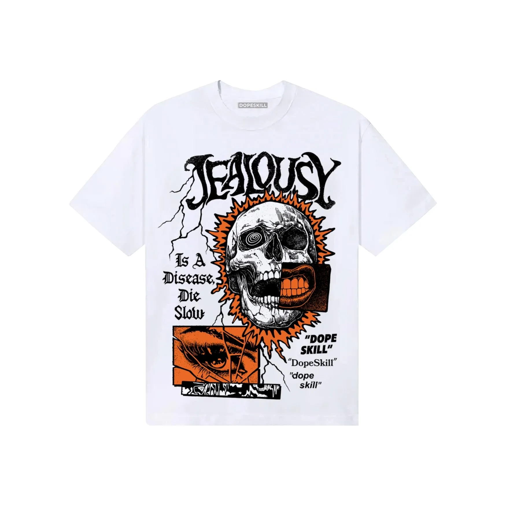 Orange 'Jealousy' DopeSkill Graphic T-Shirt sold by DopeSkill