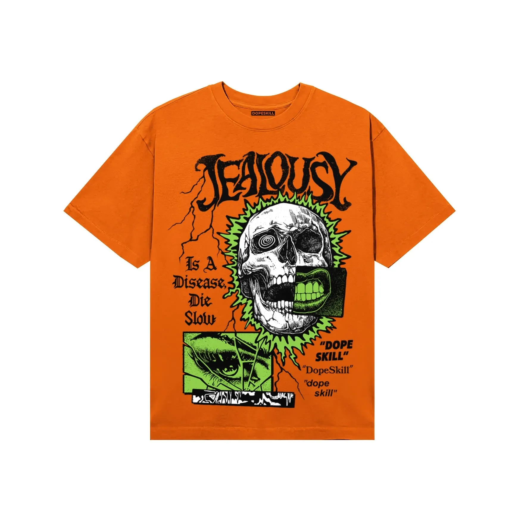 Orange 'Jealousy' DopeSkill Graphic T-Shirt sold by DopeSkill product image thumbnail 3