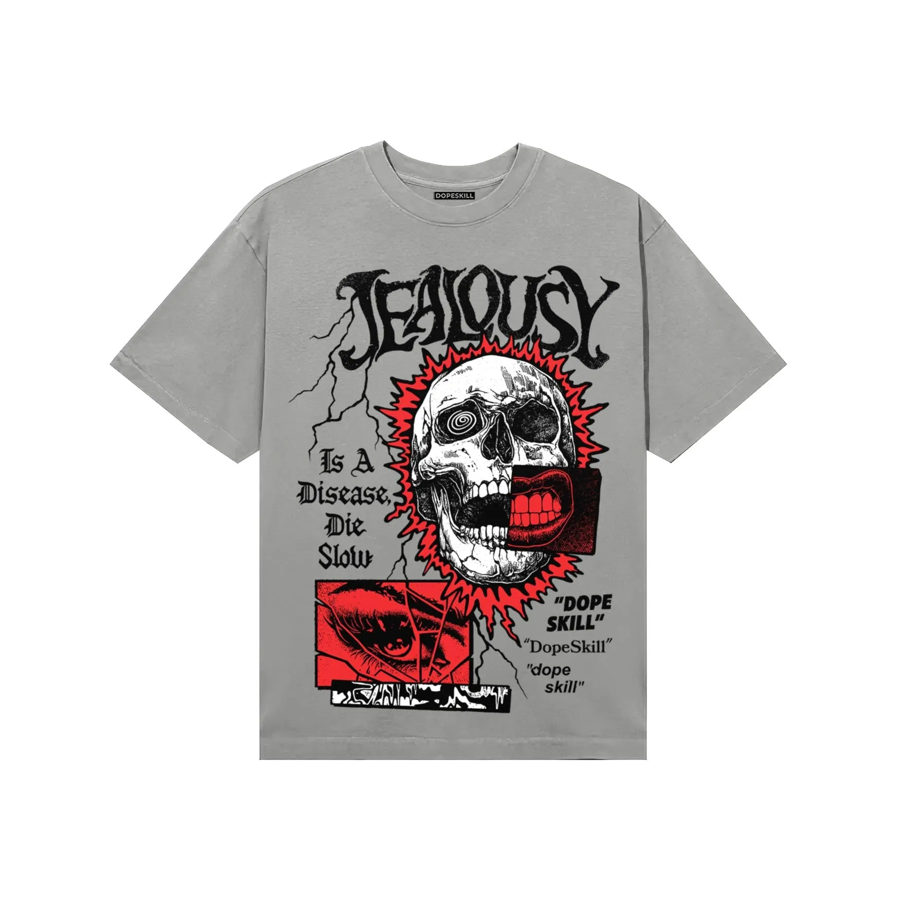 Grey 'Jealousy' DopeSkill Graphic T-Shirt sold by DopeSkill product image thumbnail 3