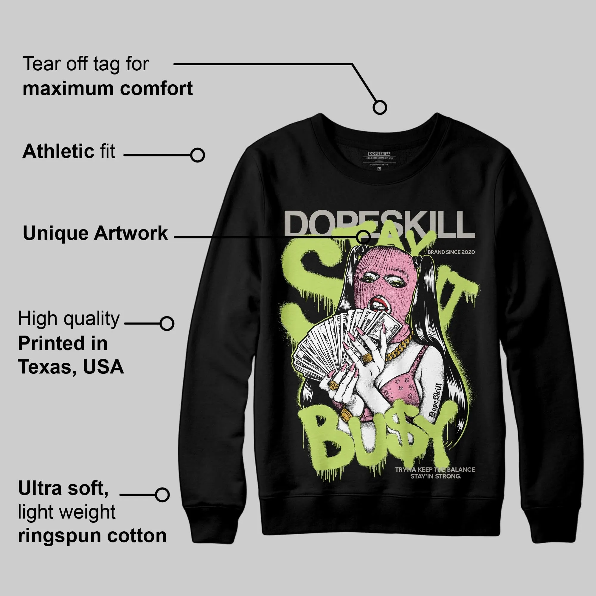 OG Chase B x Jumpman Jack DopeSkill Sweatshirt Stay It Busy Graphic sold by DopeSkill product image thumbnail 3