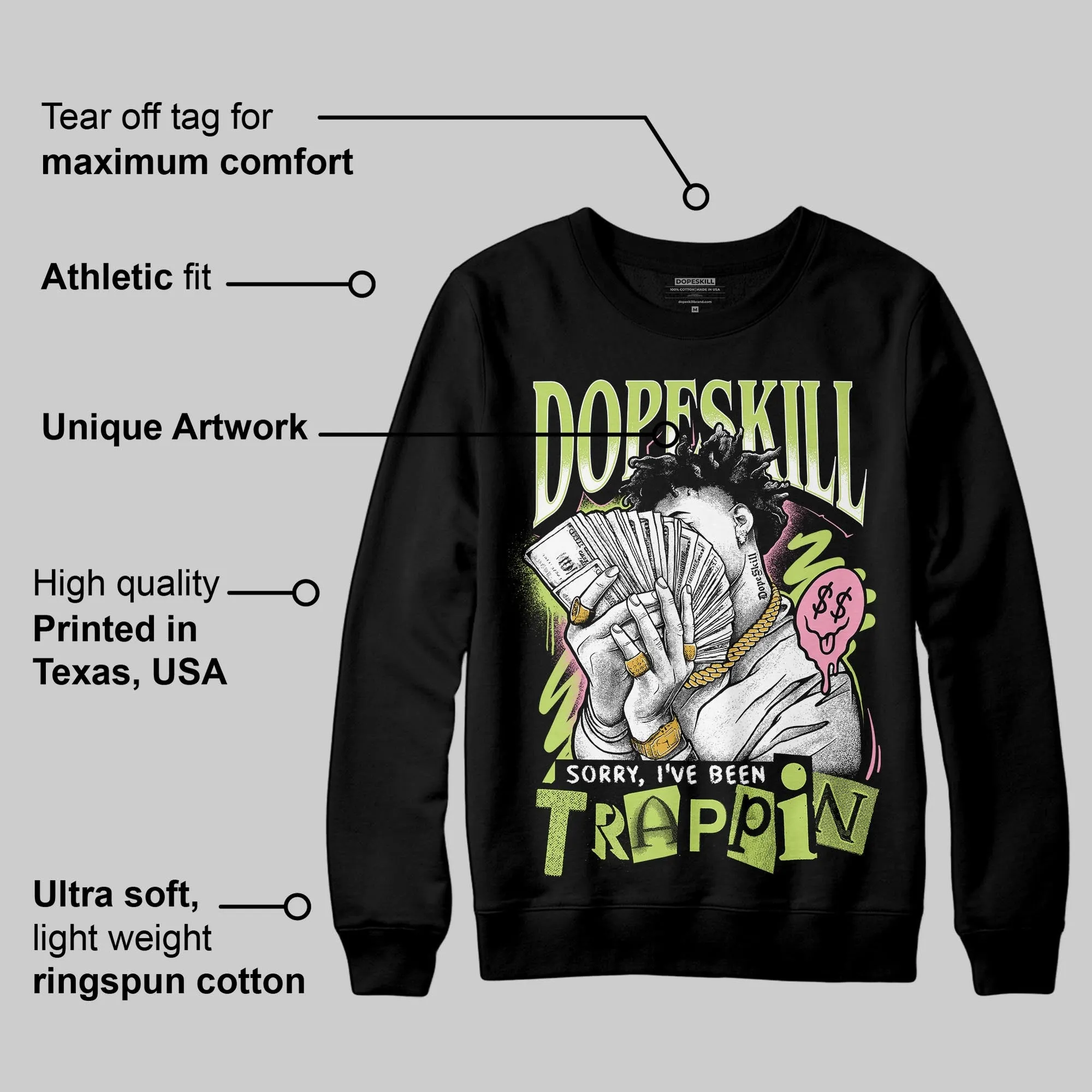 OG Chase B x Jumpman Jack DopeSkill Sweatshirt Sorry I've Been Trappin Graphic sold by DopeSkill product image thumbnail 3