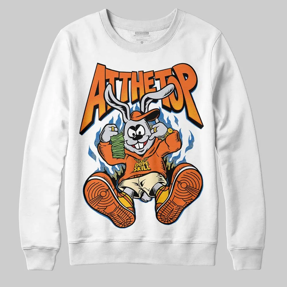 Orange Black White DopeSkill Sweatshirt At The Top Graphic sold by DopeSkill