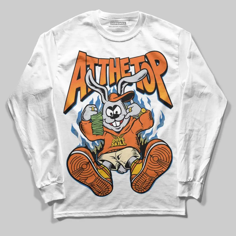 Orange Black White DopeSkill Long Sleeve T-Shirt At The Top Graphic sold by DopeSkill