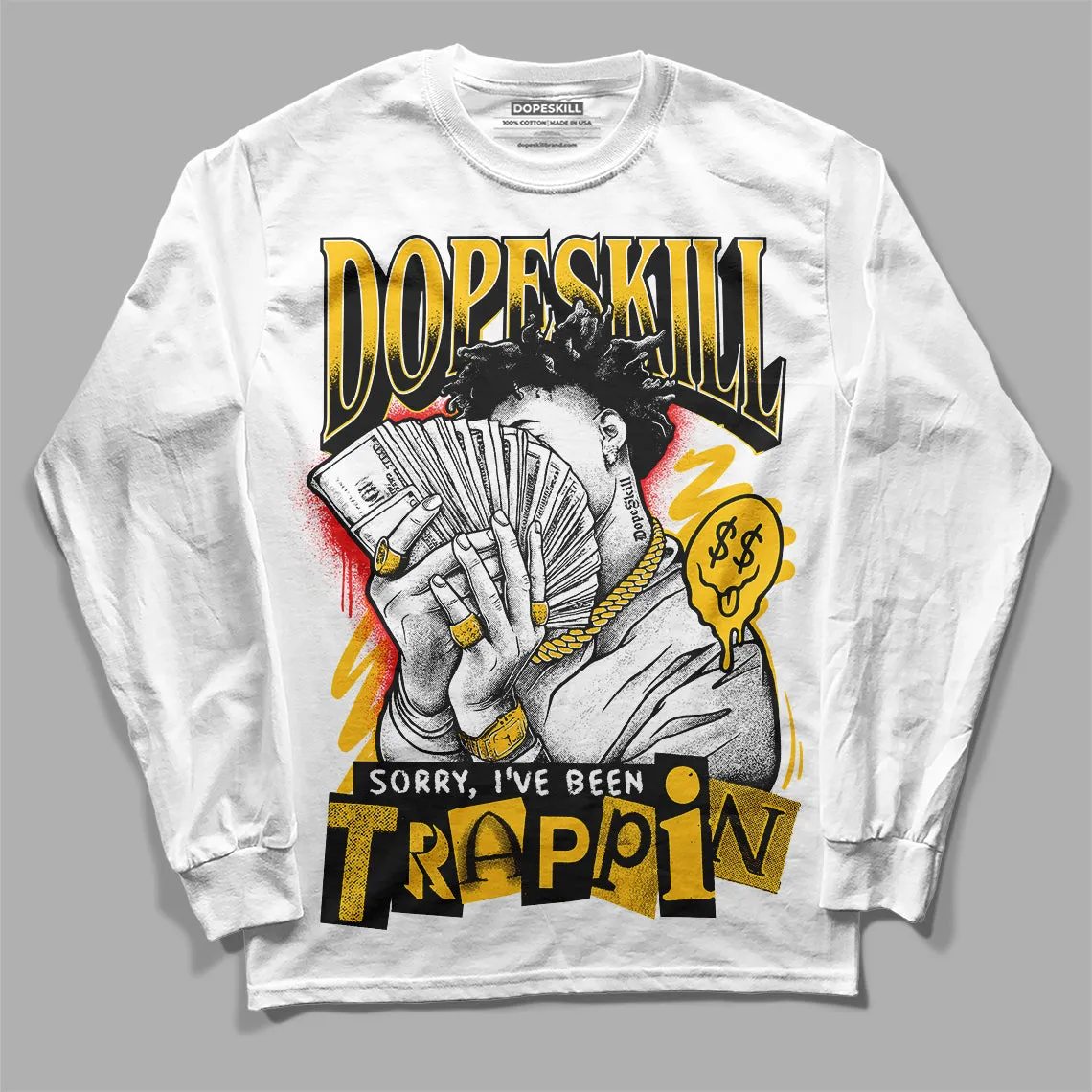 Yellow Collection DopeSkill Long Sleeve T-Shirt Sorry I've Been Trappin Graphic sold by DopeSkill product image thumbnail 2