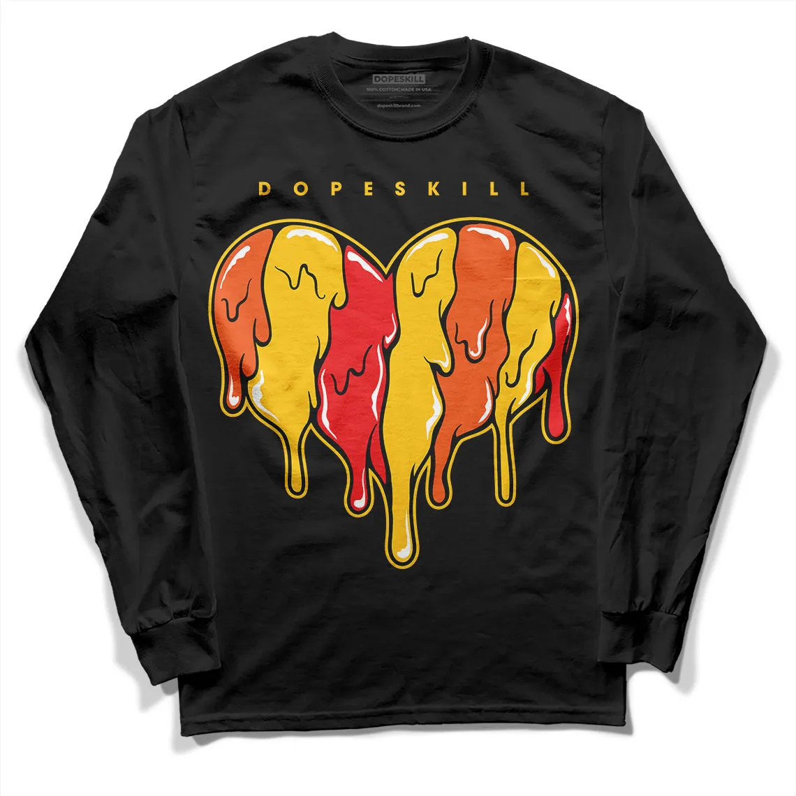 Yellow Collection DopeSkill Long Sleeve T-Shirt Slime Drip Heart Graphic sold by DopeSkill