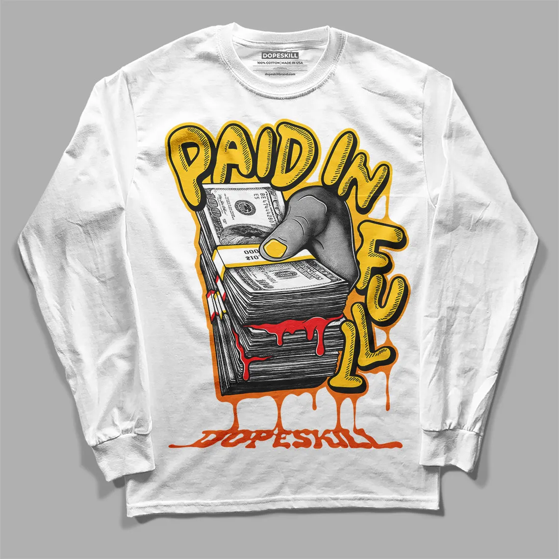 Yellow Collection DopeSkill Long Sleeve T-Shirt Paid In Full Graphic sold by DopeSkill product image thumbnail 2
