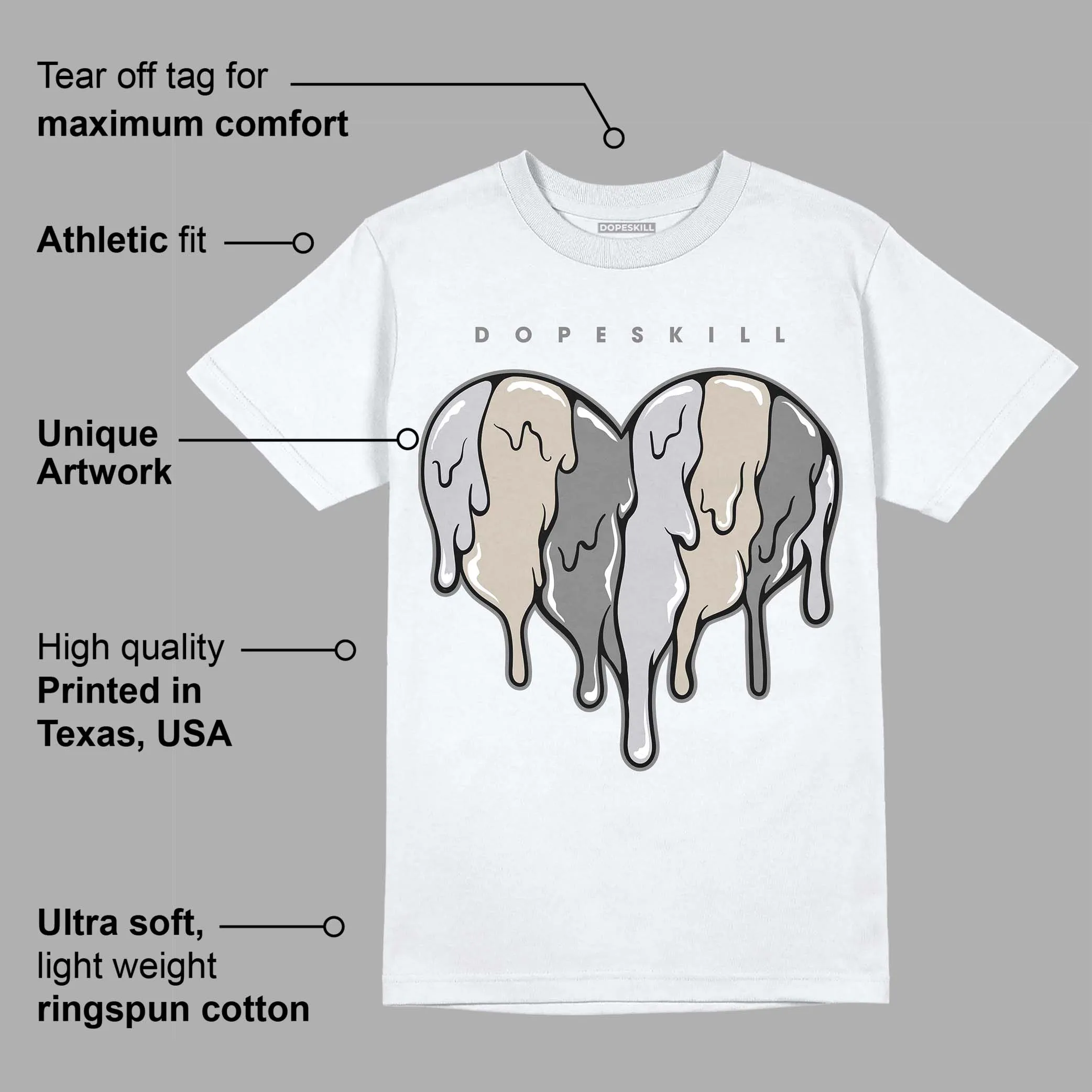 Grey Collection DopeSkill T-Shirt Slime Drip Heart Graphic sold by DopeSkill product image thumbnail 3