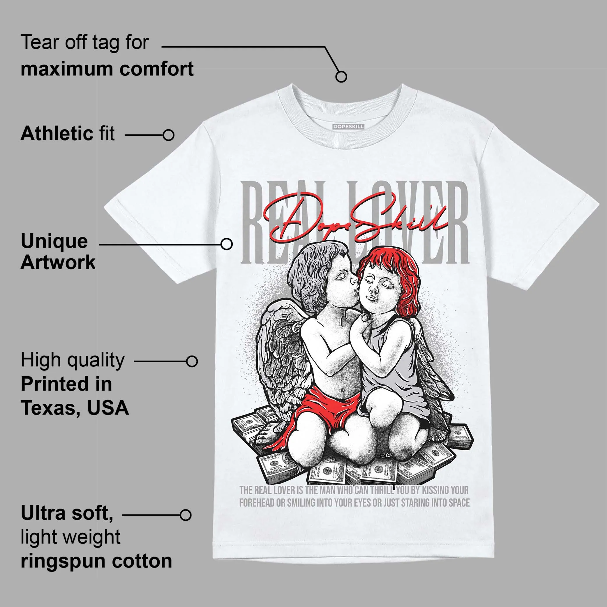 Grey Collection DopeSkill T-Shirt Real Lover Graphic sold by DopeSkill product image thumbnail 3