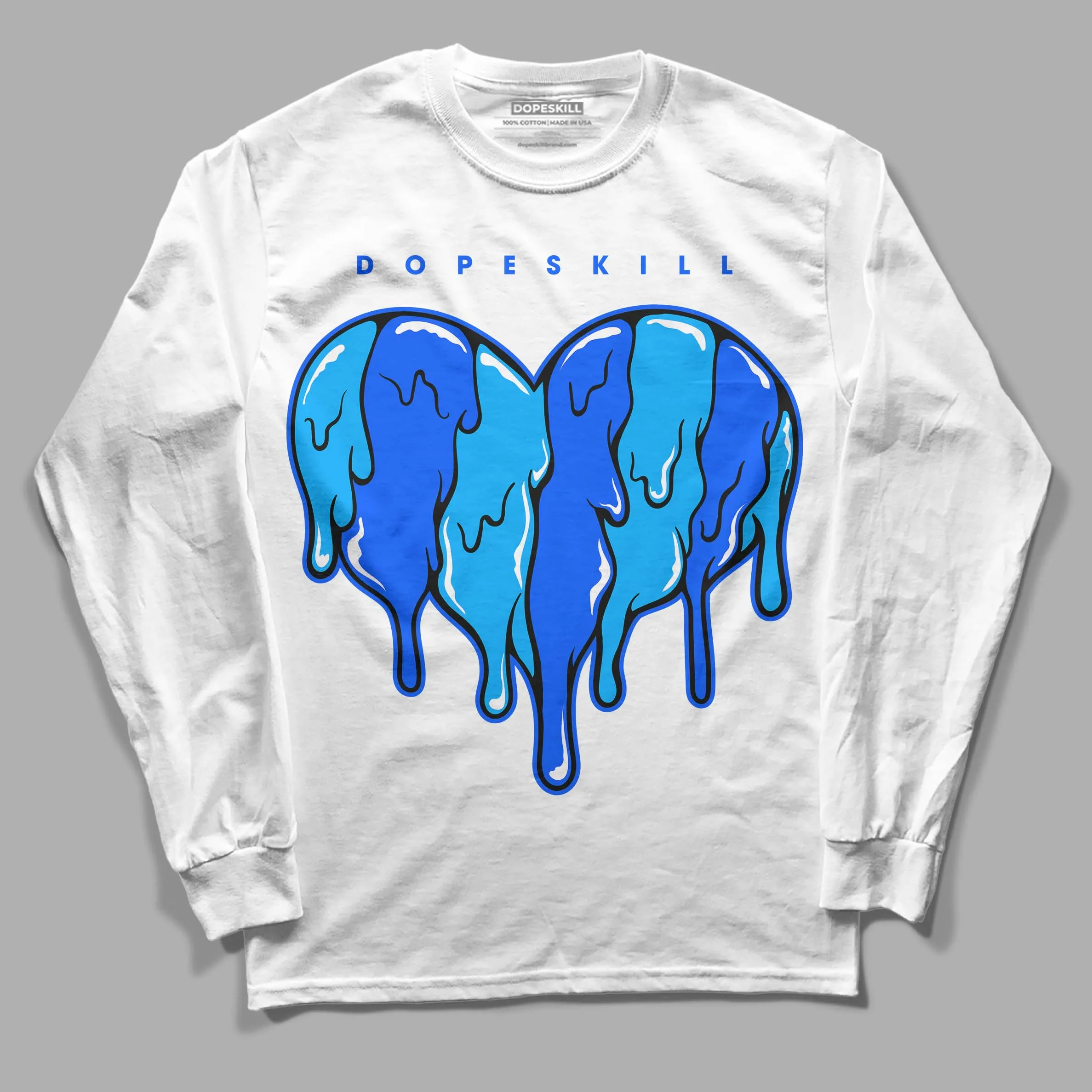 Royal Blue Collection DopeSkill Long Sleeve T-Shirt Slime Drip Heart Graphic sold by DopeSkill