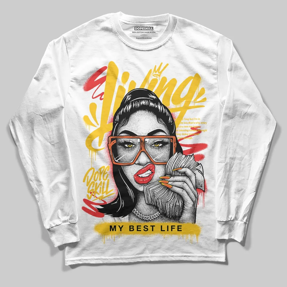 Yellow Collection DopeSkill Long Sleeve T-Shirt Living My Best Life Graphic sold by DopeSkill product image thumbnail 2