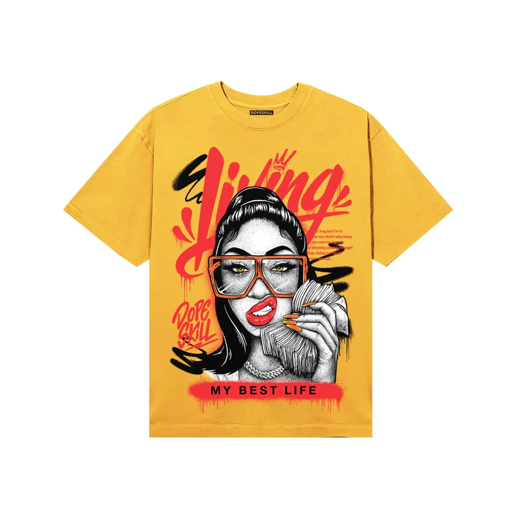 Yellow Collection DopeSkill T-Shirt Living My Best Life Graphic sold by DopeSkill product image thumbnail 3
