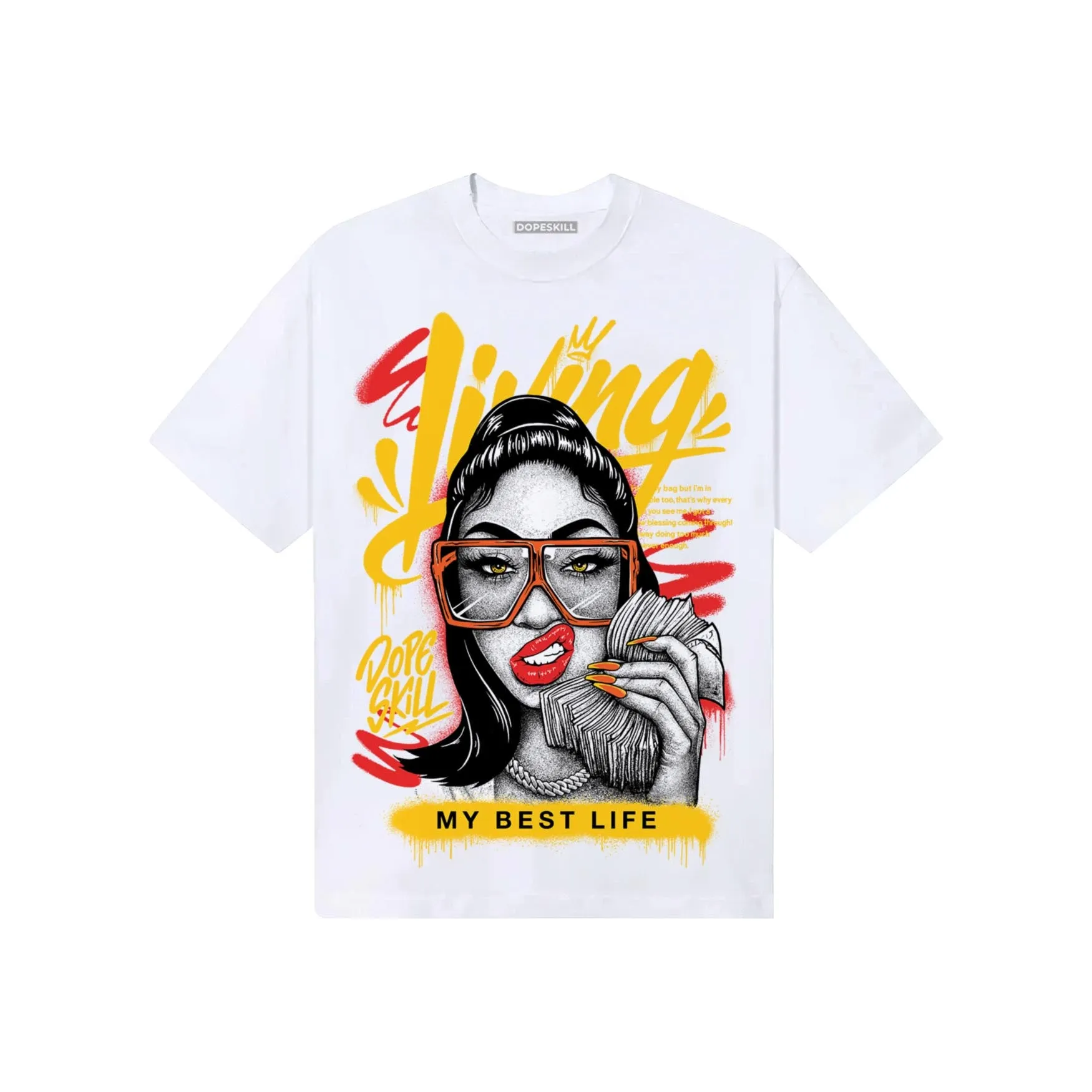 Yellow Collection DopeSkill T-Shirt Living My Best Life Graphic sold by DopeSkill product image thumbnail 2