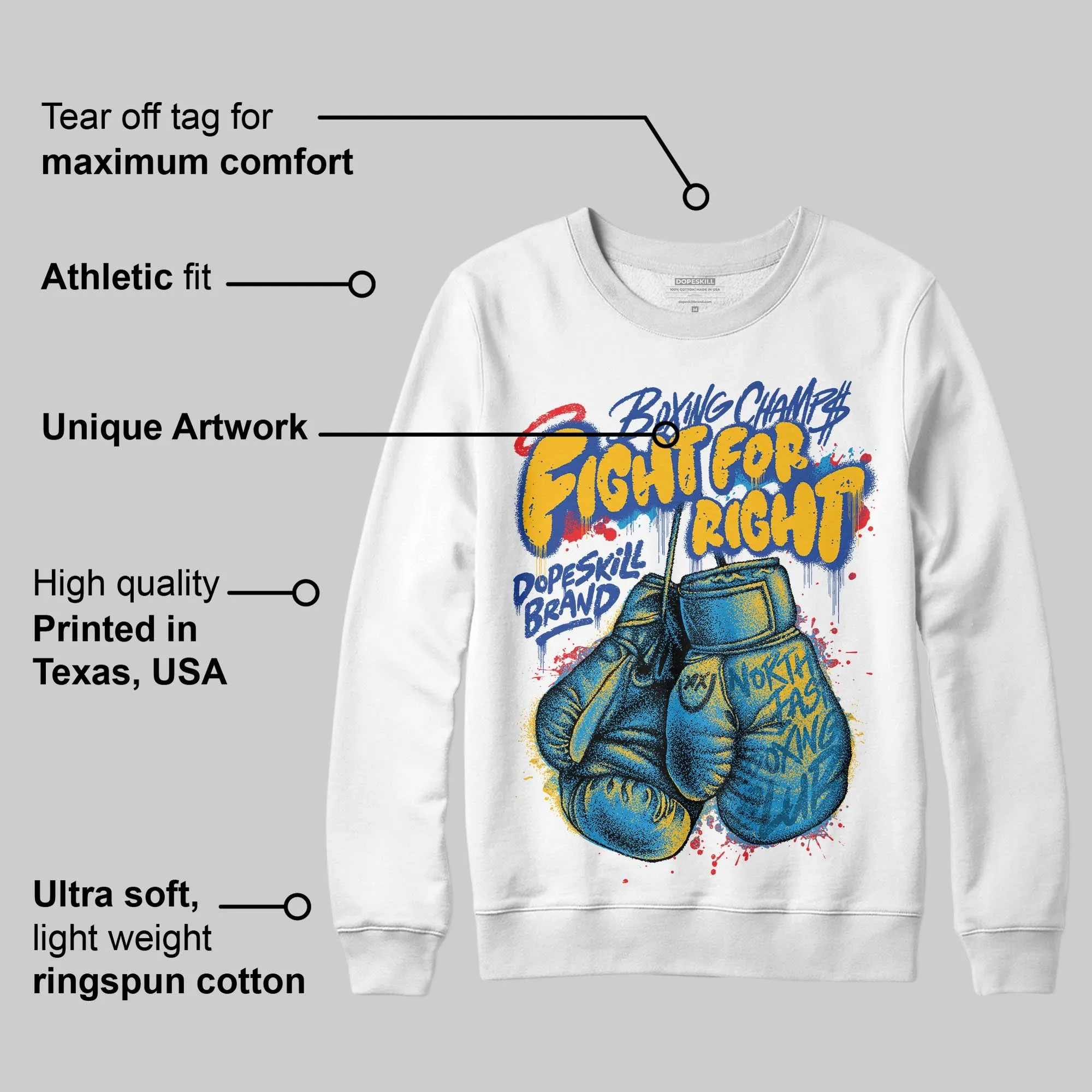 Royal Blue Collection DopeSkill Sweatshirt Fight For Right Graphic sold by DopeSkill product image thumbnail 3