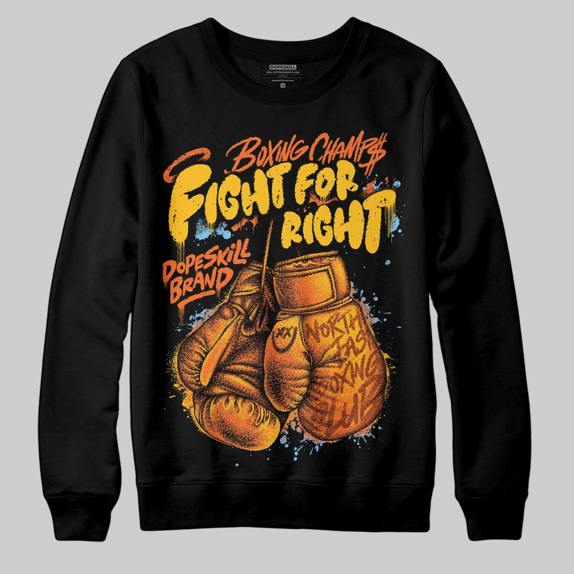 Orange Black White DopeSkill Sweatshirt Fight For Right Graphic sold by DopeSkill product image thumbnail 2