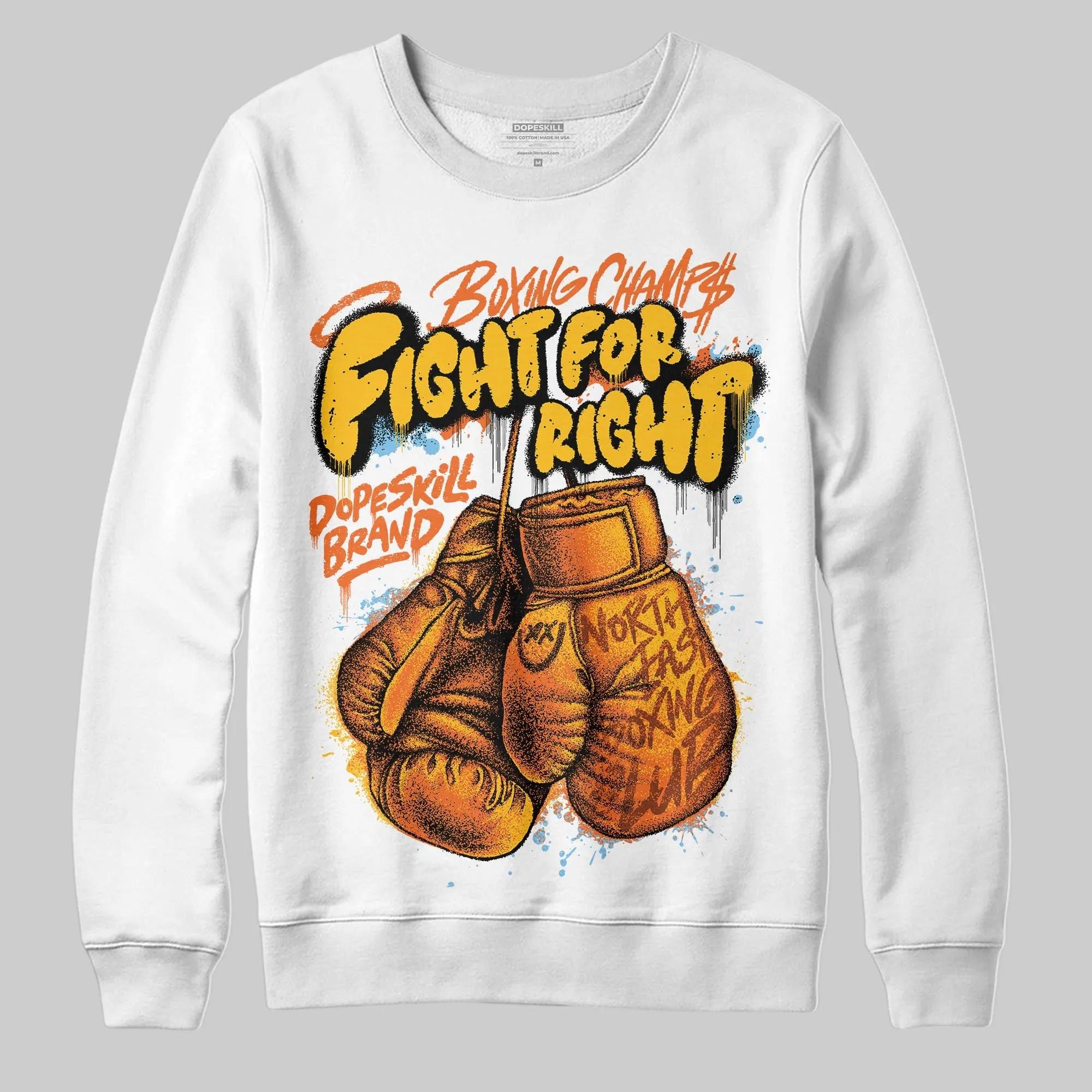Orange Black White DopeSkill Sweatshirt Fight For Right Graphic sold by DopeSkill