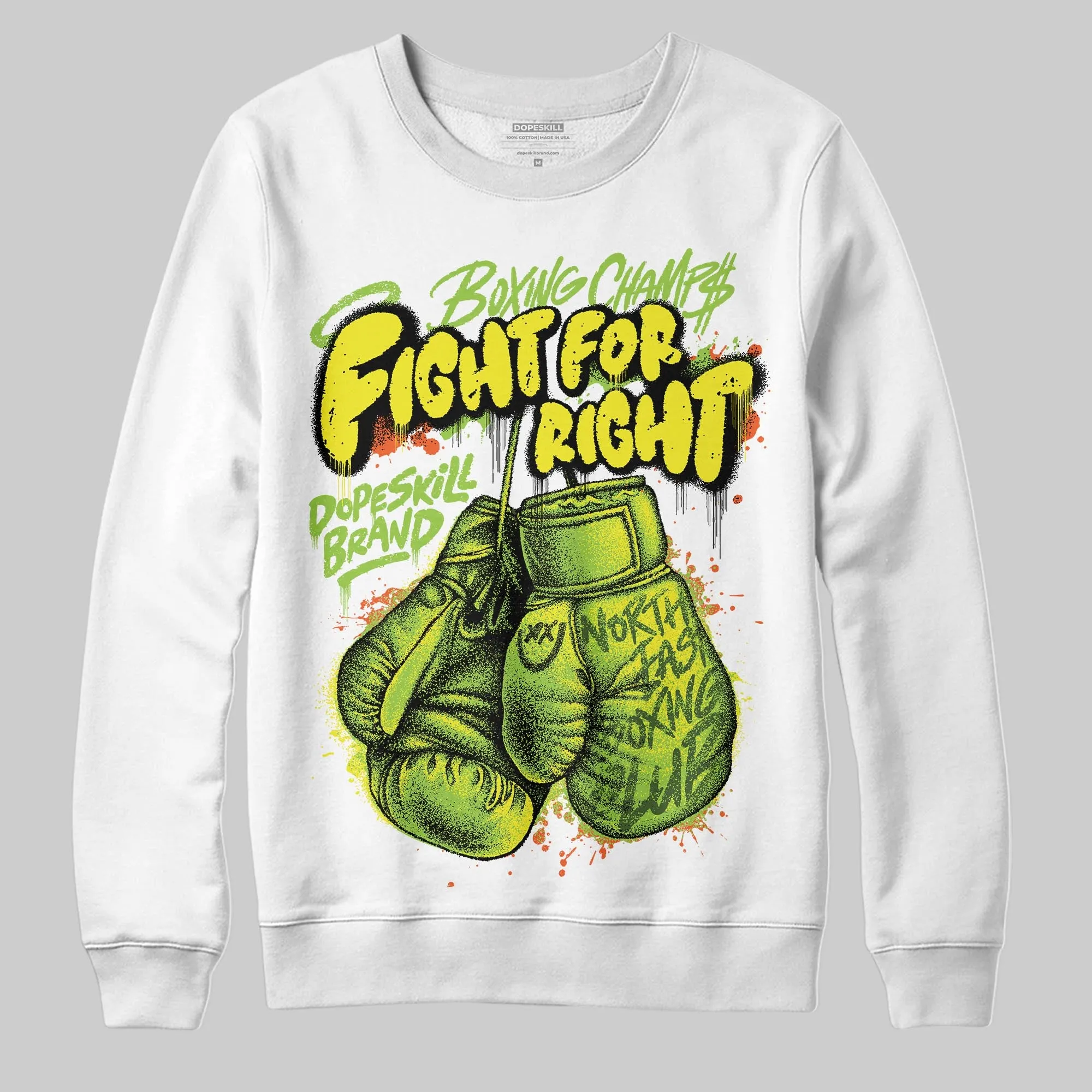 Neon Green Collection DopeSkill Sweatshirt Fight For Right Graphic sold by DopeSkill product image thumbnail 2