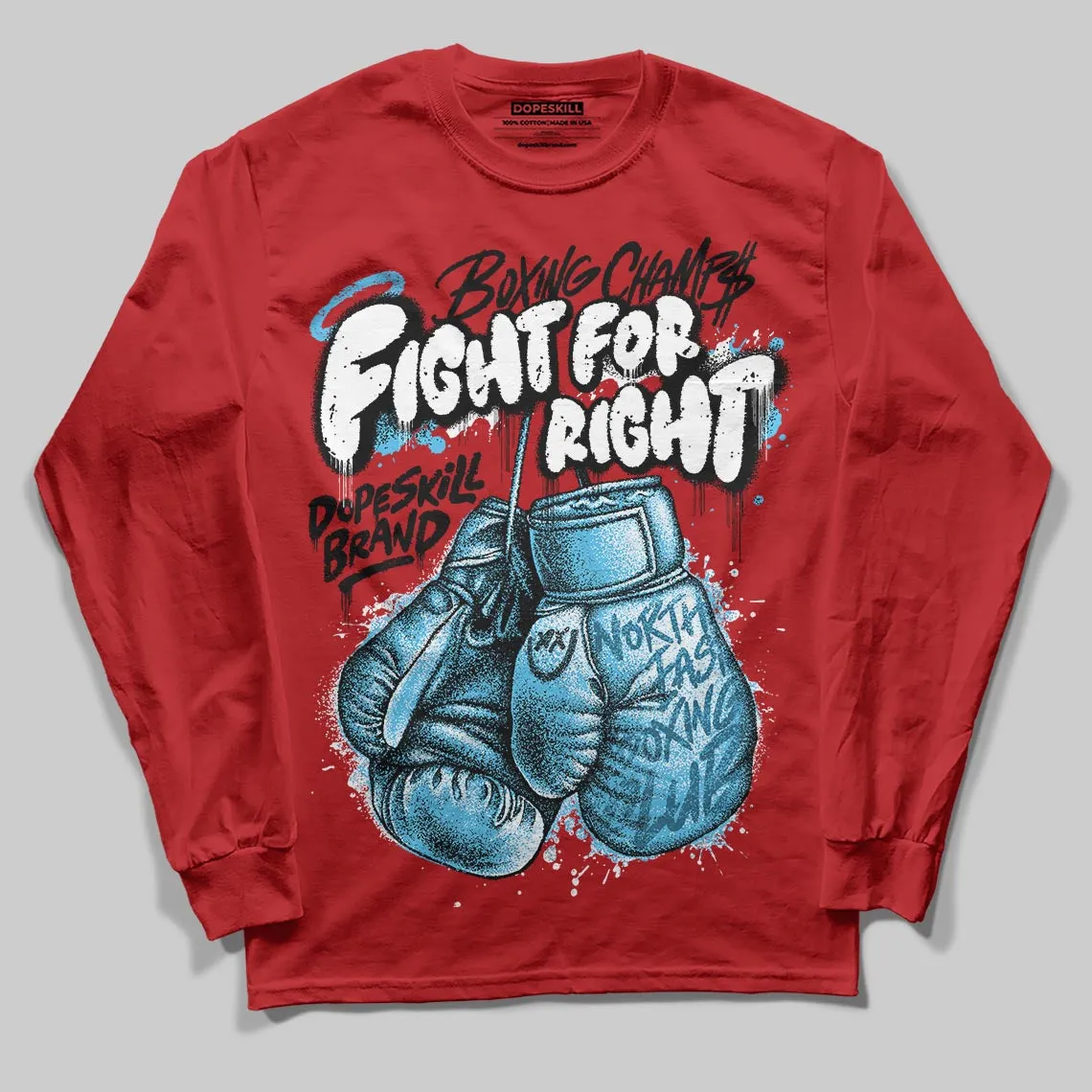 Red Collection DopeSkill Long Sleeve T-Shirt Fight For Right Graphic sold by DopeSkill product image thumbnail 3