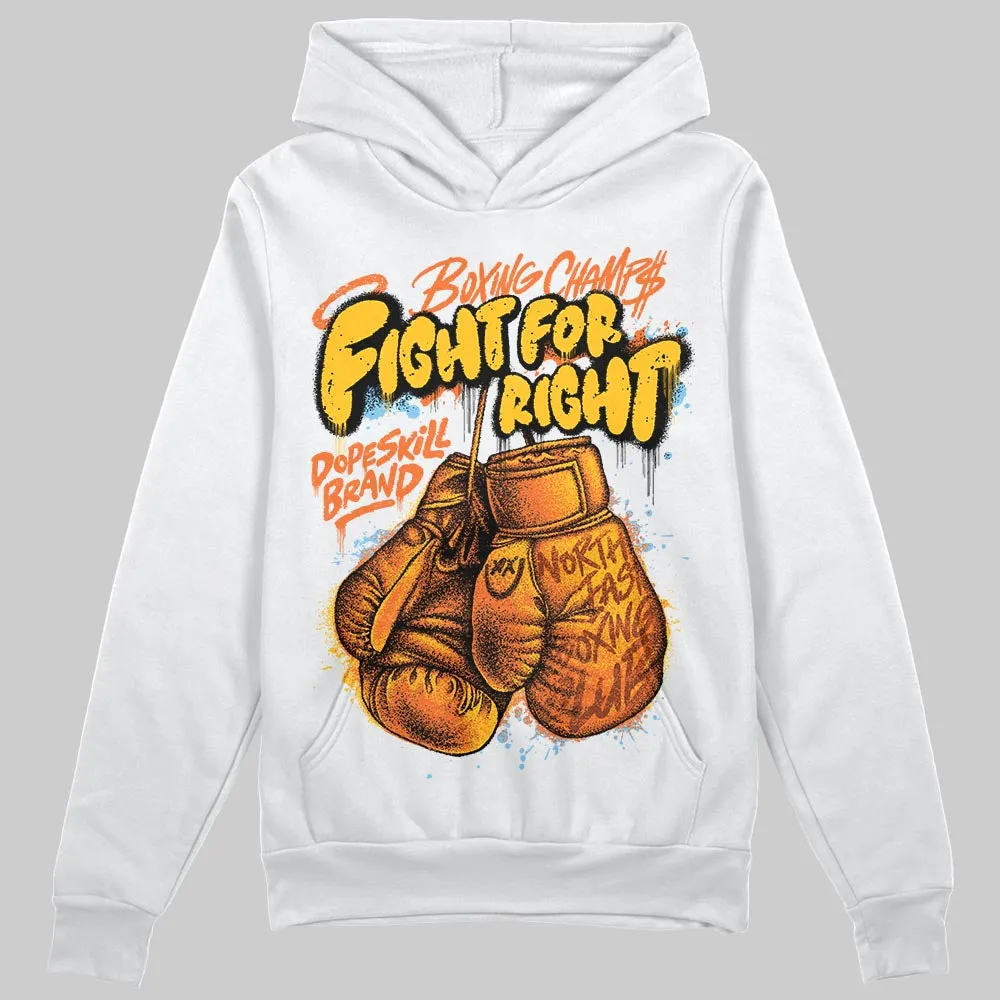 Orange Black White DopeSkill Hoodie Sweatshirt Fight For Right Graphic sold by DopeSkill