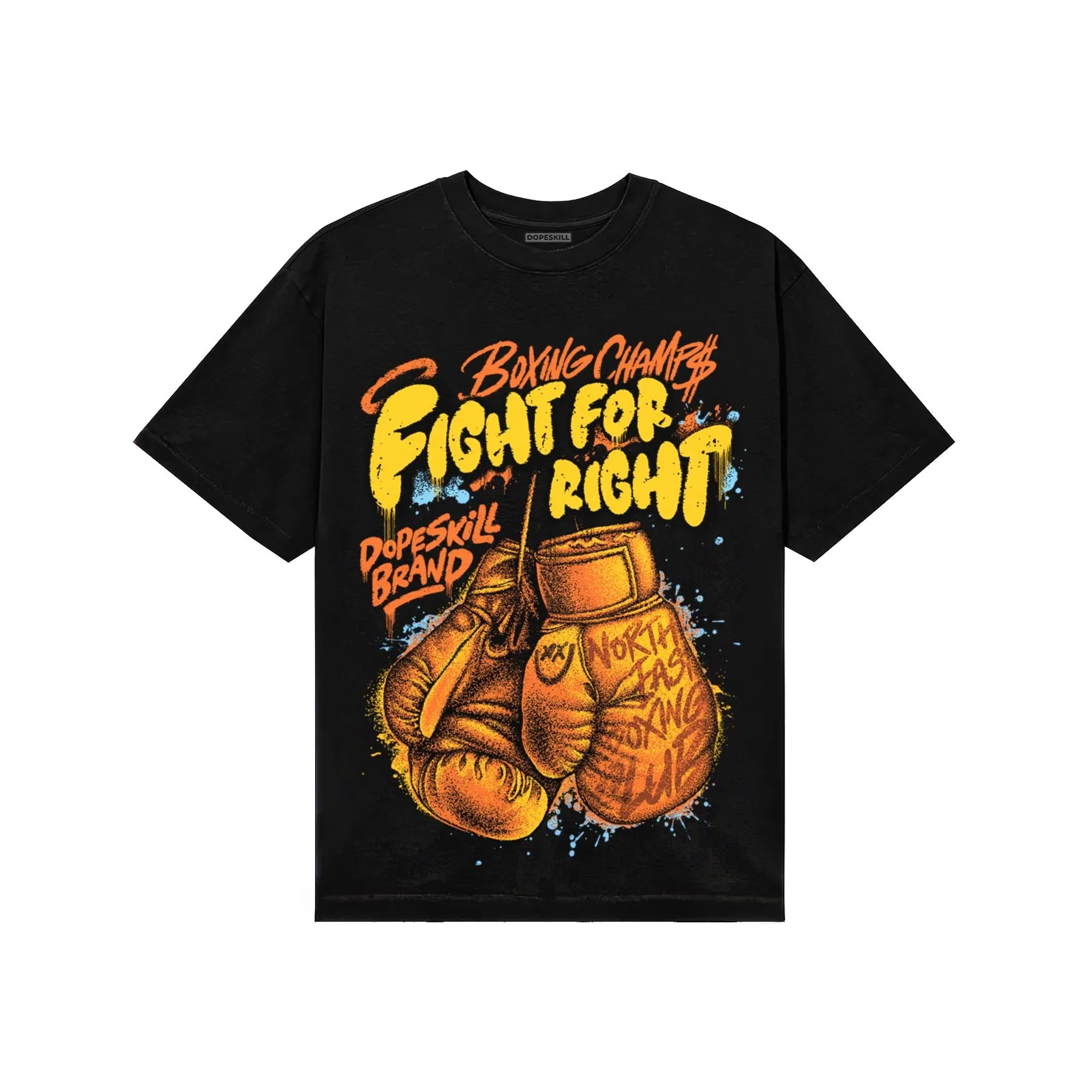 Orange Black White DopeSkill T-Shirt Fight For Right Graphic sold by DopeSkill product image thumbnail 2