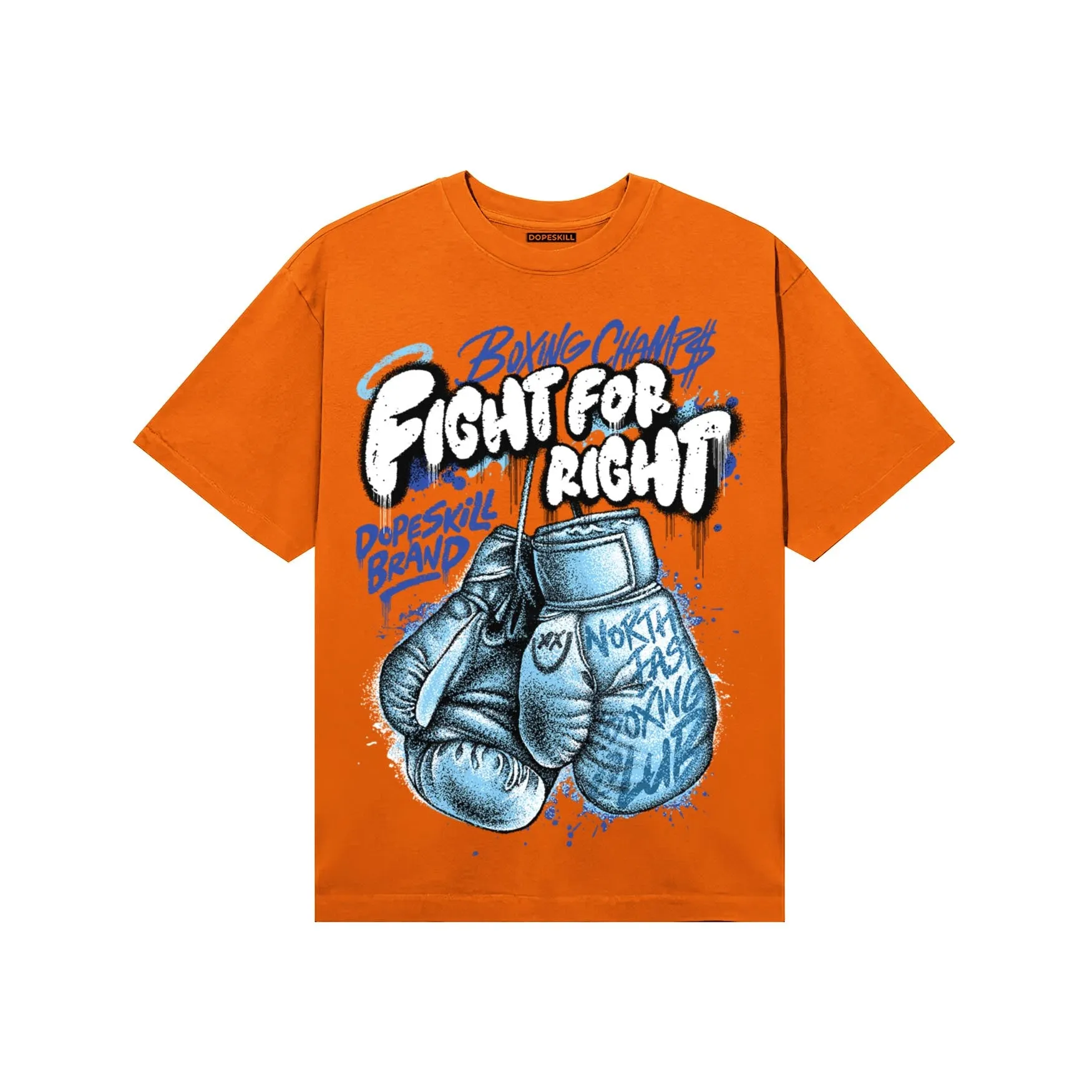 Orange Black White DopeSkill T-Shirt Fight For Right Graphic sold by DopeSkill product image thumbnail 3