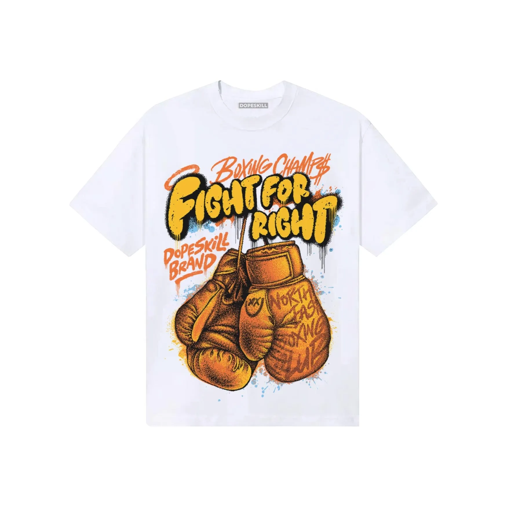 Orange Black White DopeSkill T-Shirt Fight For Right Graphic sold by DopeSkill
