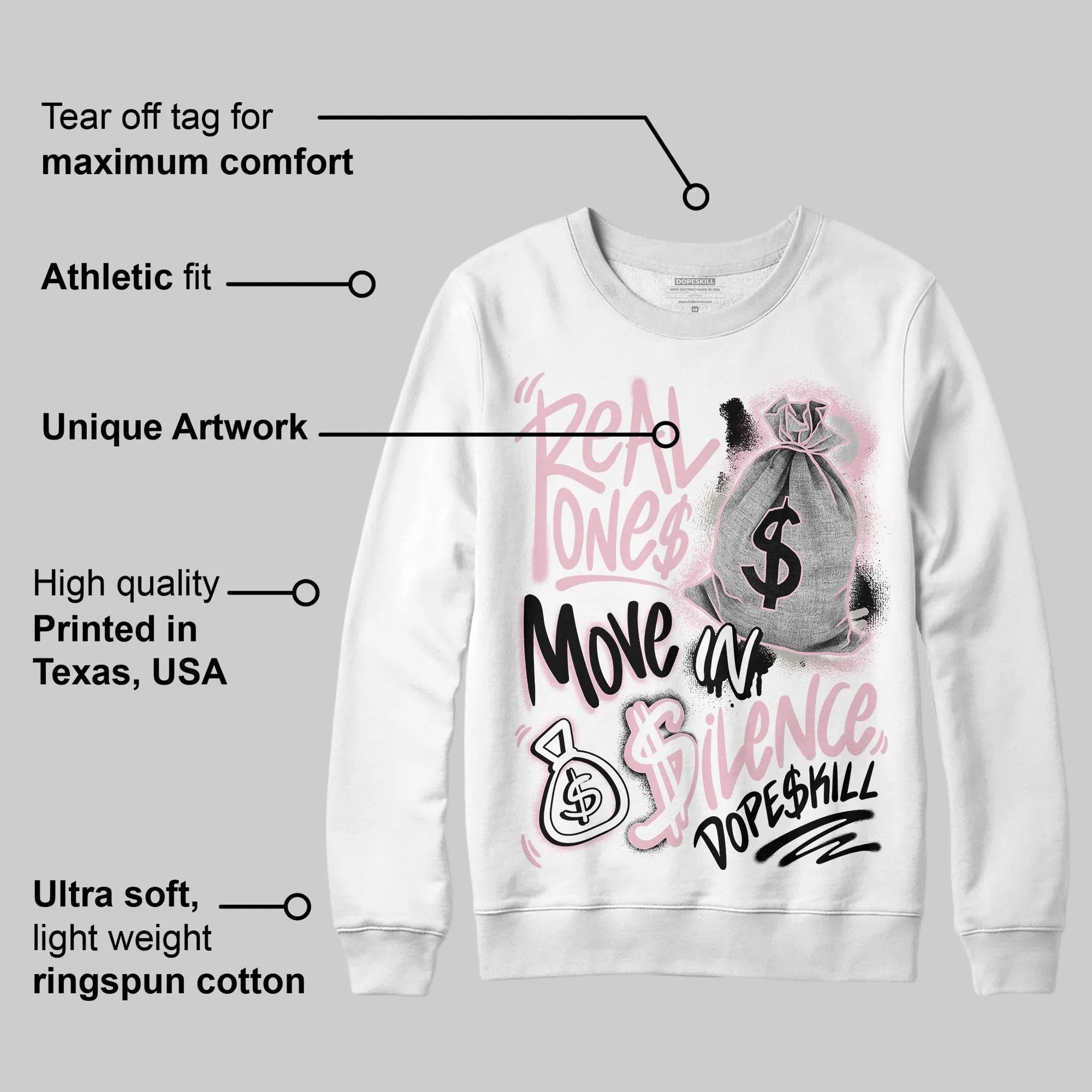 35th Anniversary 5s DopeSkill Sweatshirt Real Ones Move In Silence Graphic sold by DopeSkill product image thumbnail 3