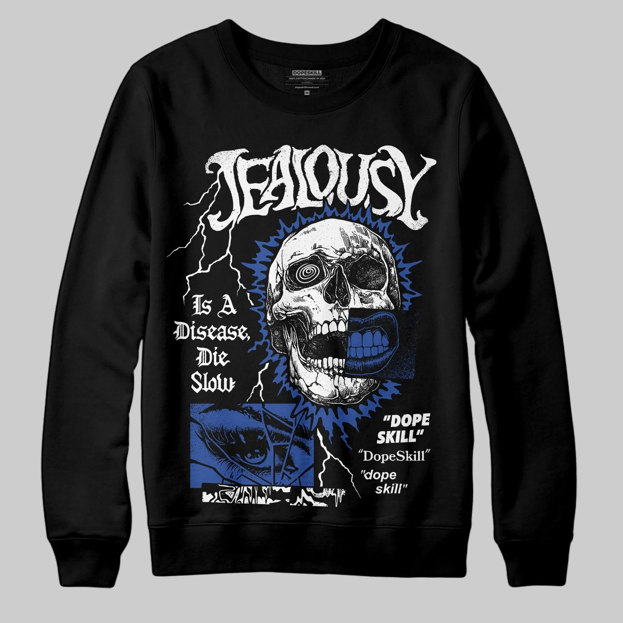 Royal Blue 'Jealousy' DopeSkill Graphic Sweatshirt sold by DopeSkill product image thumbnail 2
