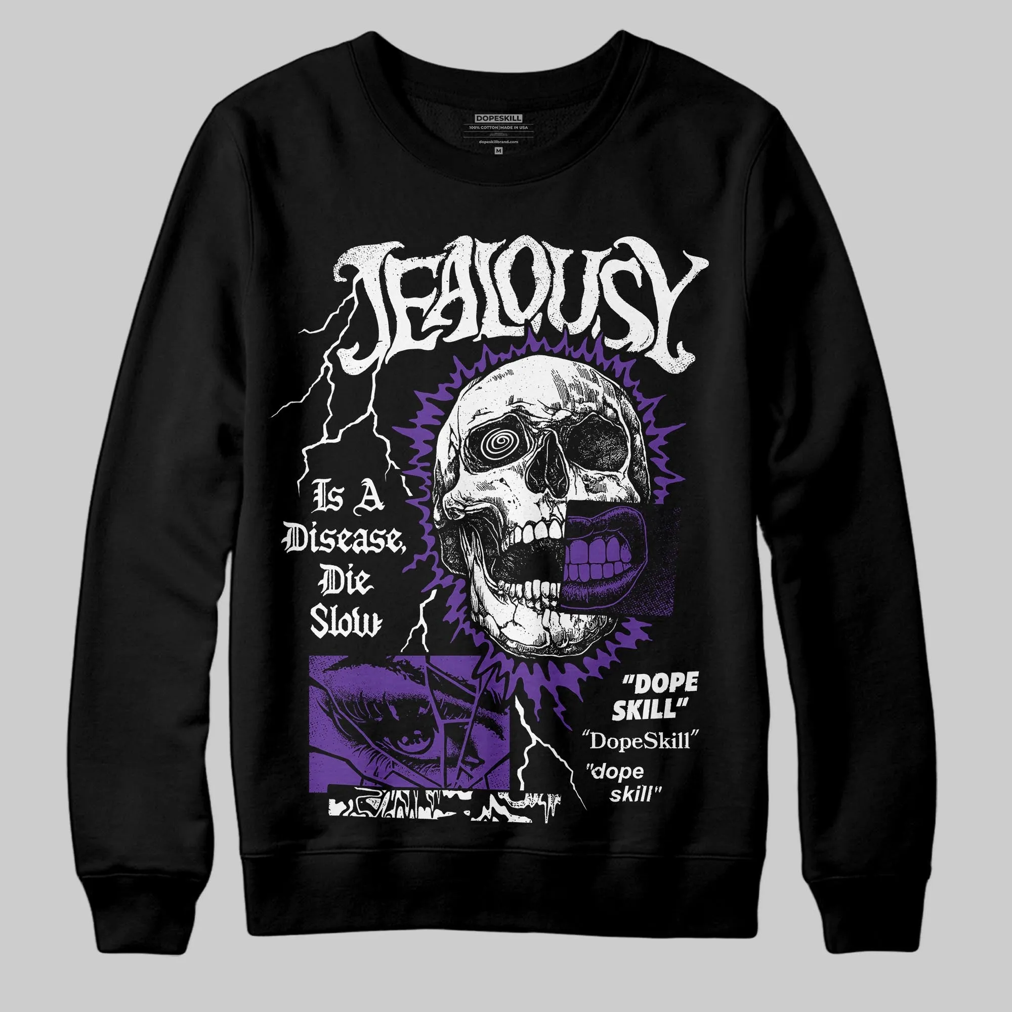 PURPLE 'Jealousy' DopeSkill Graphic Sweatshirt sold by DopeSkill