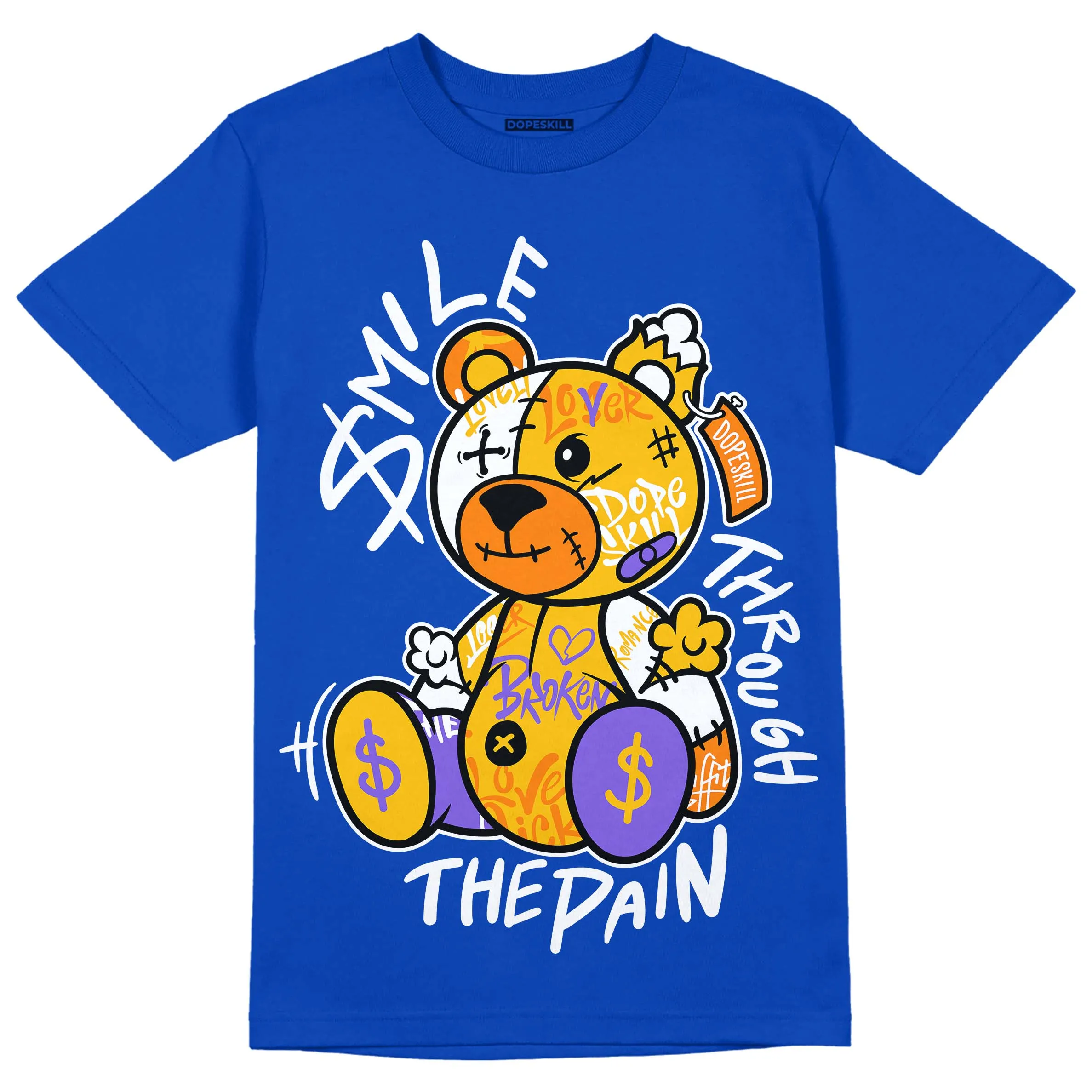 Royal Blue Collection DopeSkill Royal Blue T-shirt Smile Through The Pain Graphic sold by DopeSkill