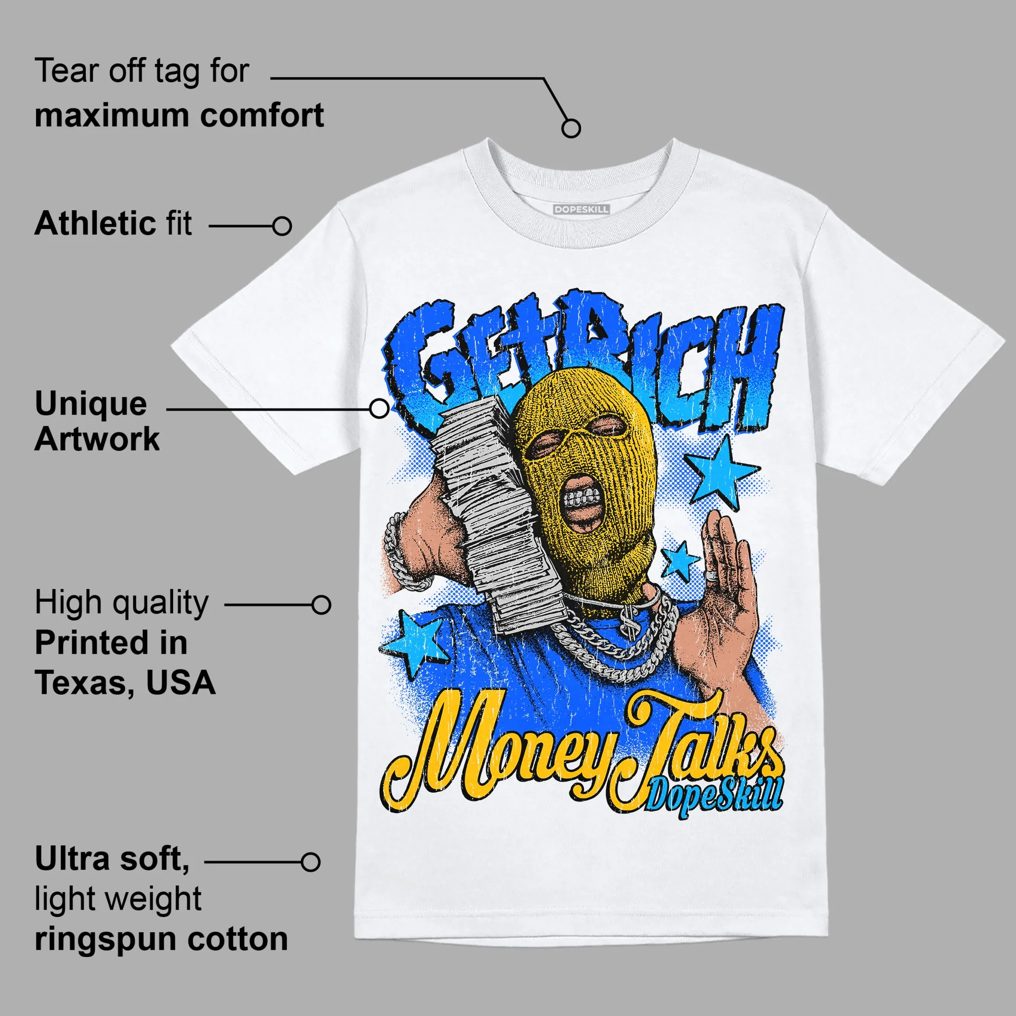 Royal Blue Collection DopeSkill T-Shirt Get Rich Graphic sold by DopeSkill product image thumbnail 3