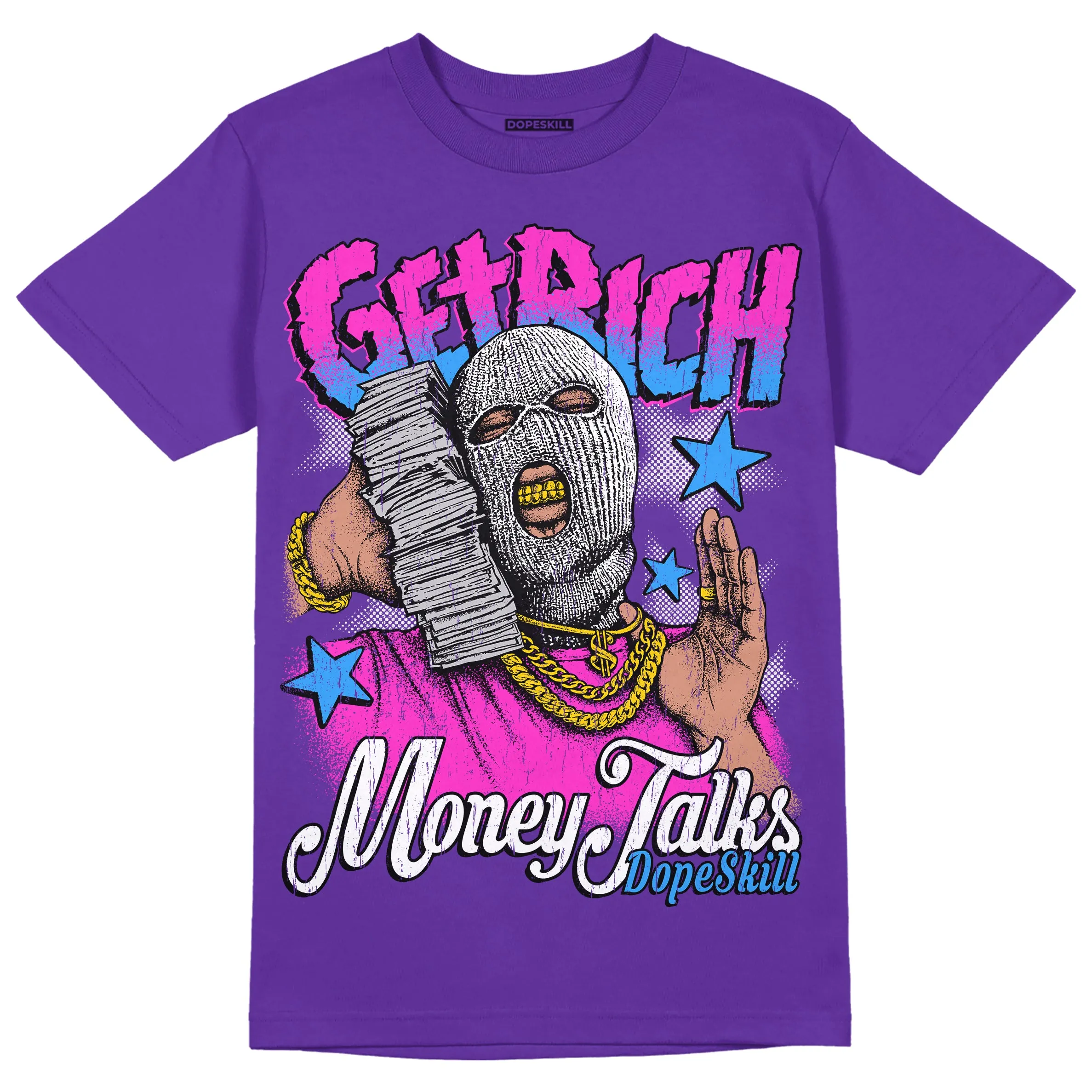 PURPLE Collection DopeSkill Purple T-shirt Get Rich Graphic sold by DopeSkill