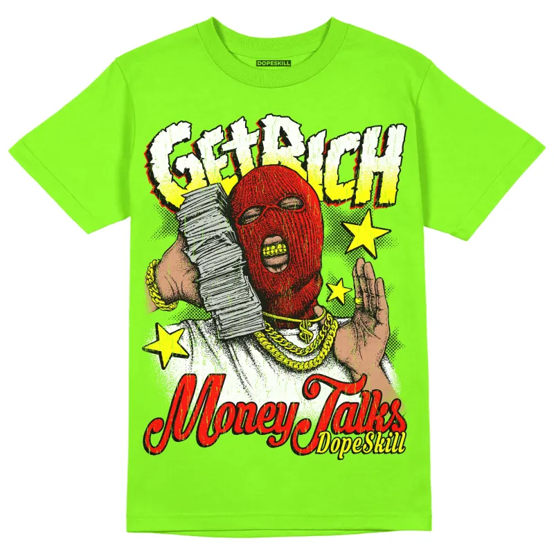 Neon Green Collection DopeSkill Neon Green T-shirt Get Rich Graphic sold by DopeSkill