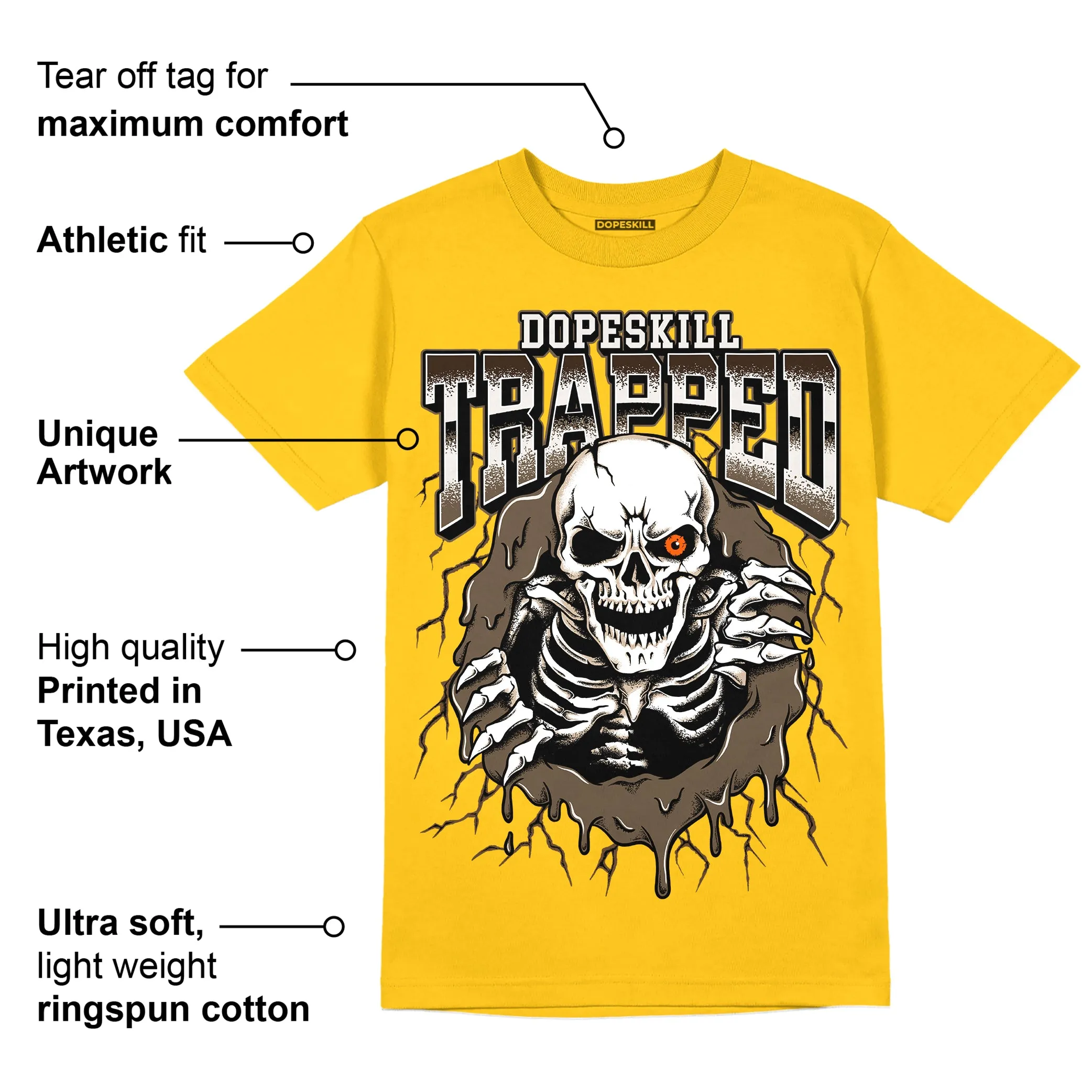 Yellow Collection DopeSkill Gold T-shirt Trapped Halloween Graphic sold by DopeSkill product image thumbnail 2