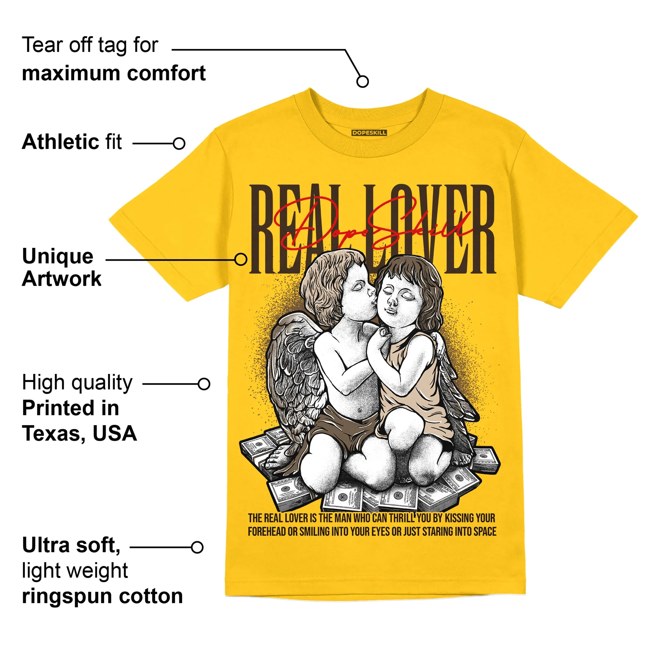 Yellow Collection DopeSkill Gold T-shirt Real Lover Graphic sold by DopeSkill product image thumbnail 2