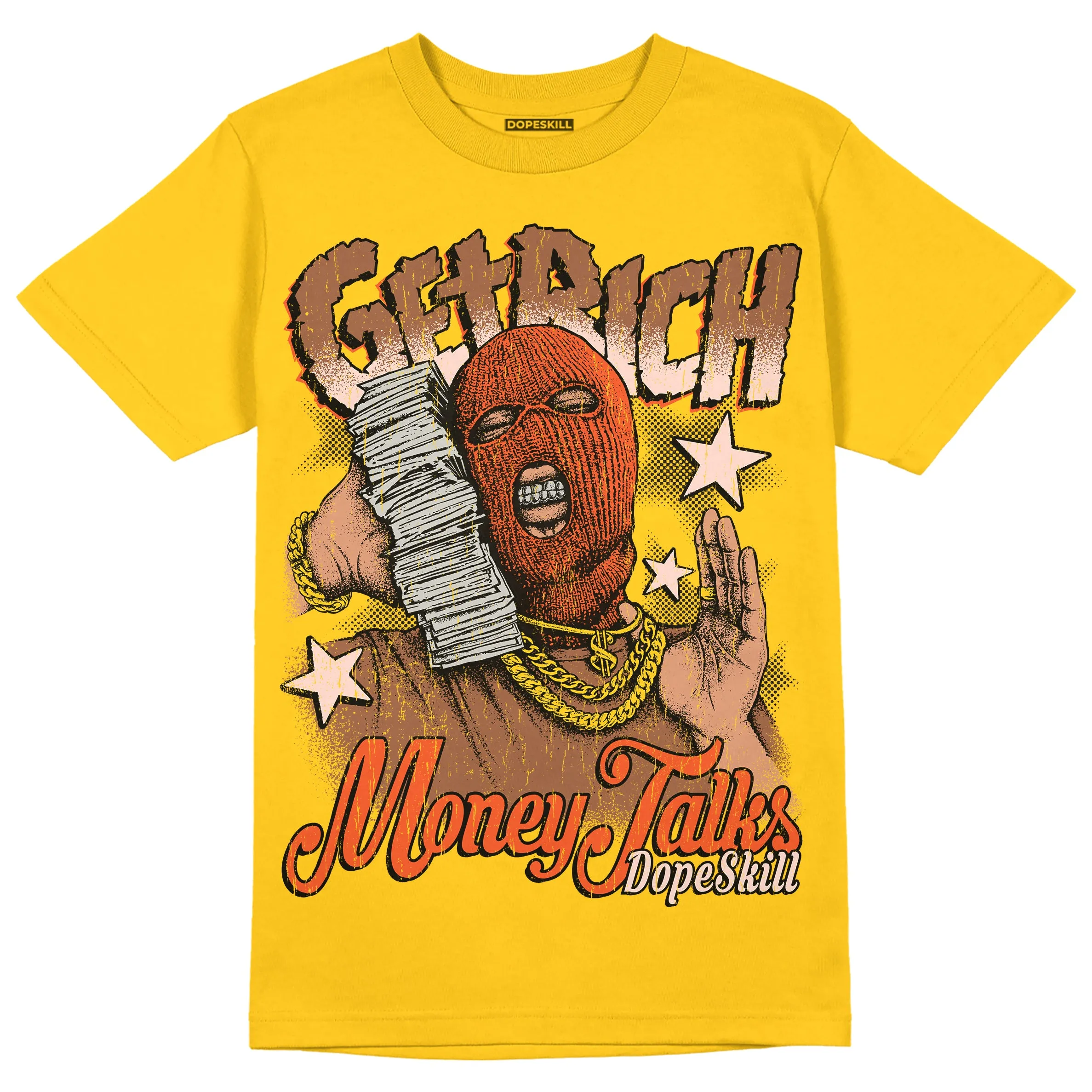 Yellow Collection DopeSkill Gold T-shirt Get Rich Graphic sold by DopeSkill