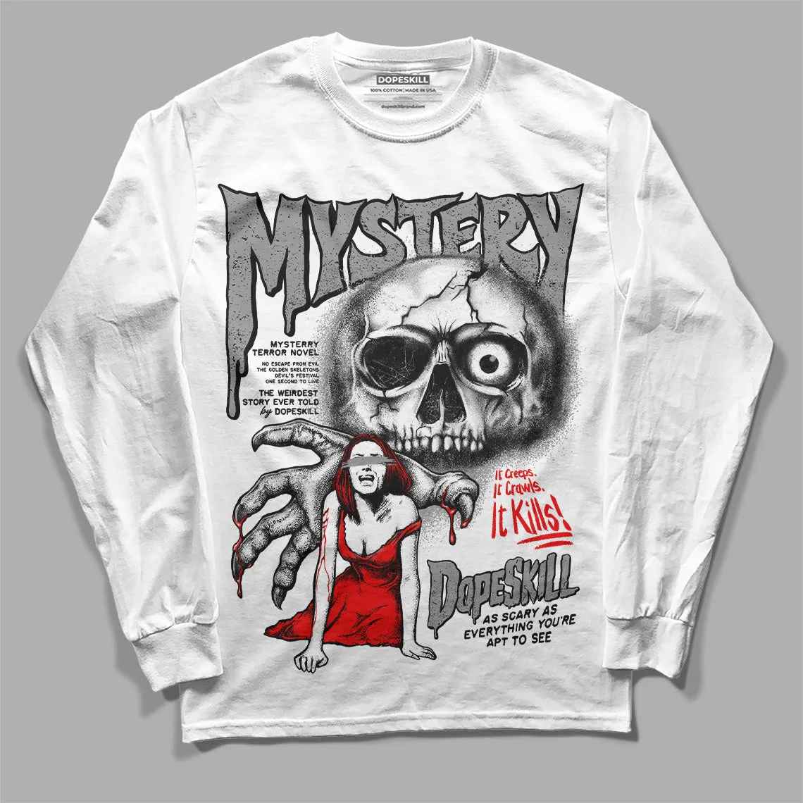 Black and White Collection DopeSkill Long Sleeve T-Shirt Mystery Ghostly Grasp Graphic sold by DopeSkill product image thumbnail 2