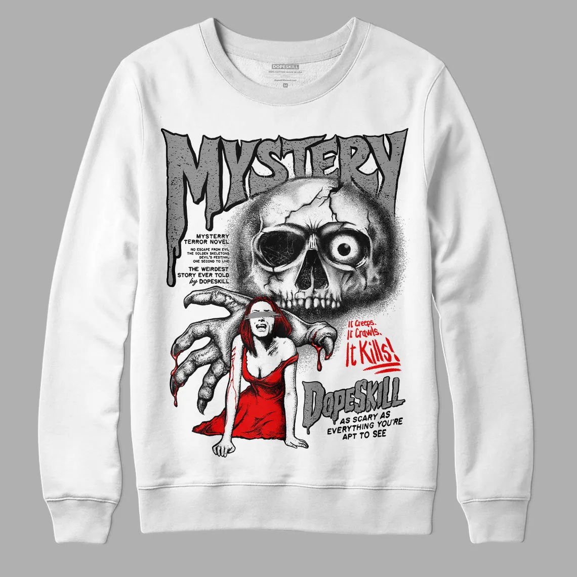 Black and White Collection DopeSkill Sweatshirt Mystery Ghostly Grasp Graphic sold by DopeSkill product image thumbnail 2