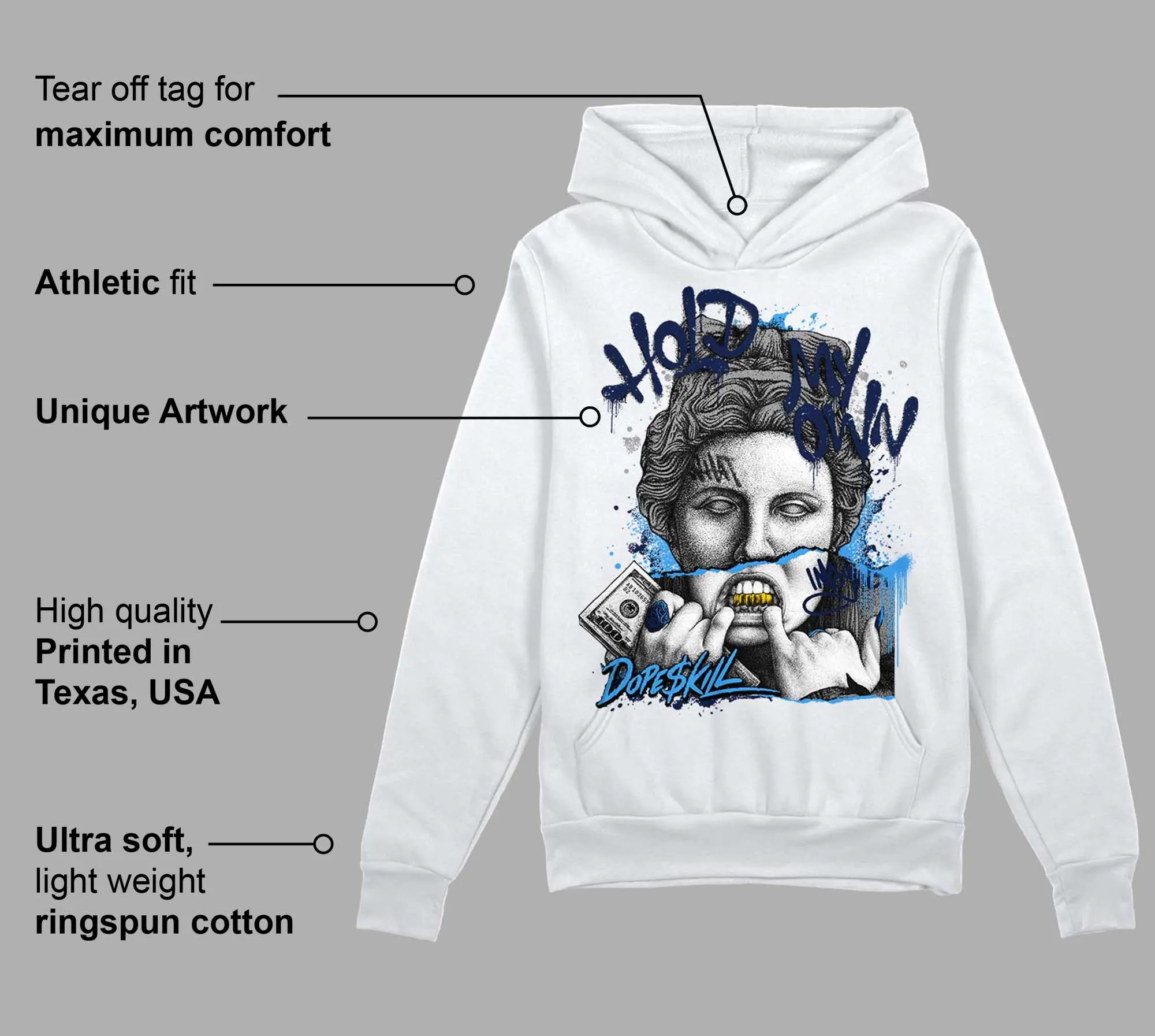 Midnight Navy 3s DopeSkill Hoodie Sweatshirt Hold My Own Graphic sold by DopeSkill product image thumbnail 3