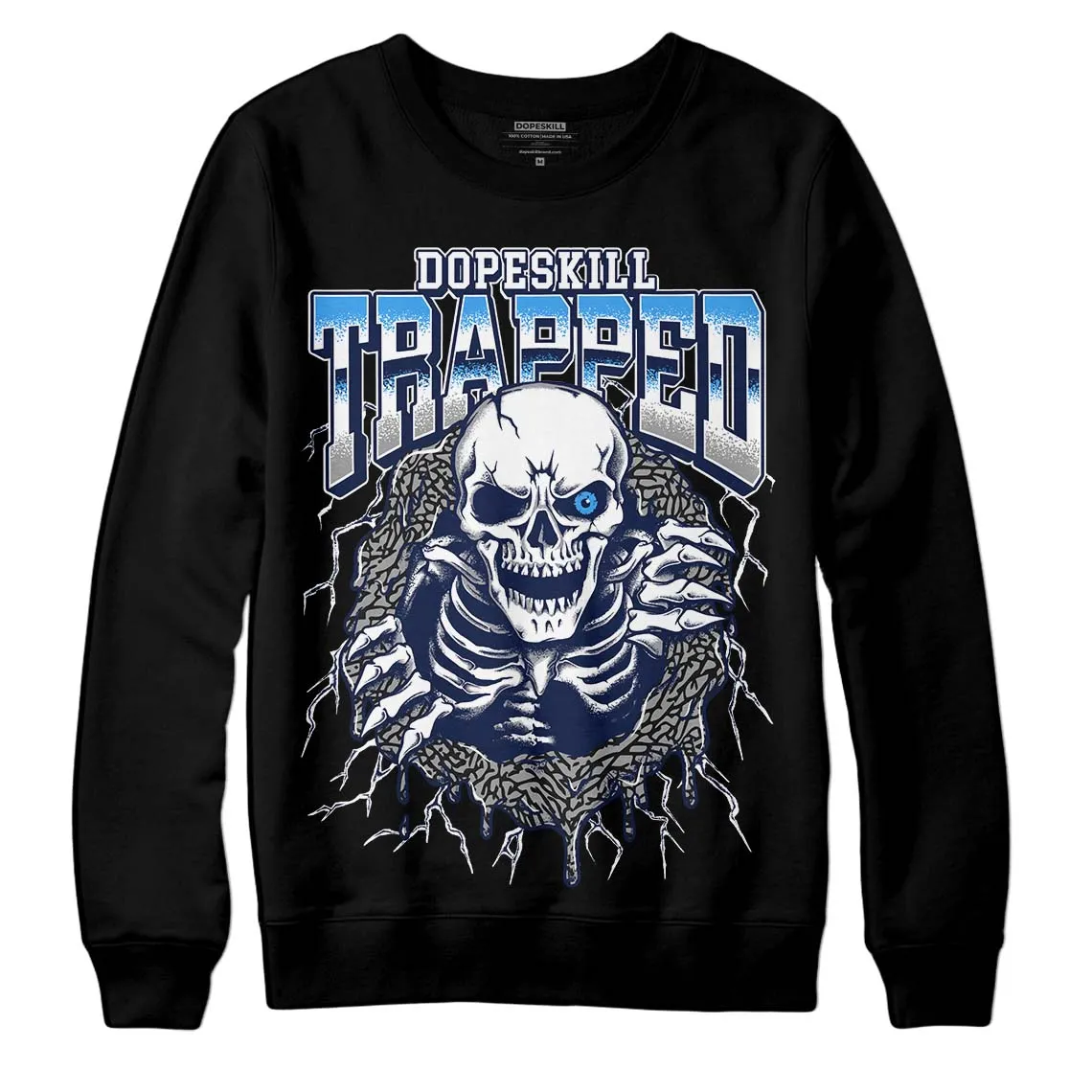 Midnight Navy 3s DopeSkill Sweatshirt Trapped Halloween Graphic sold by DopeSkill product image thumbnail 2